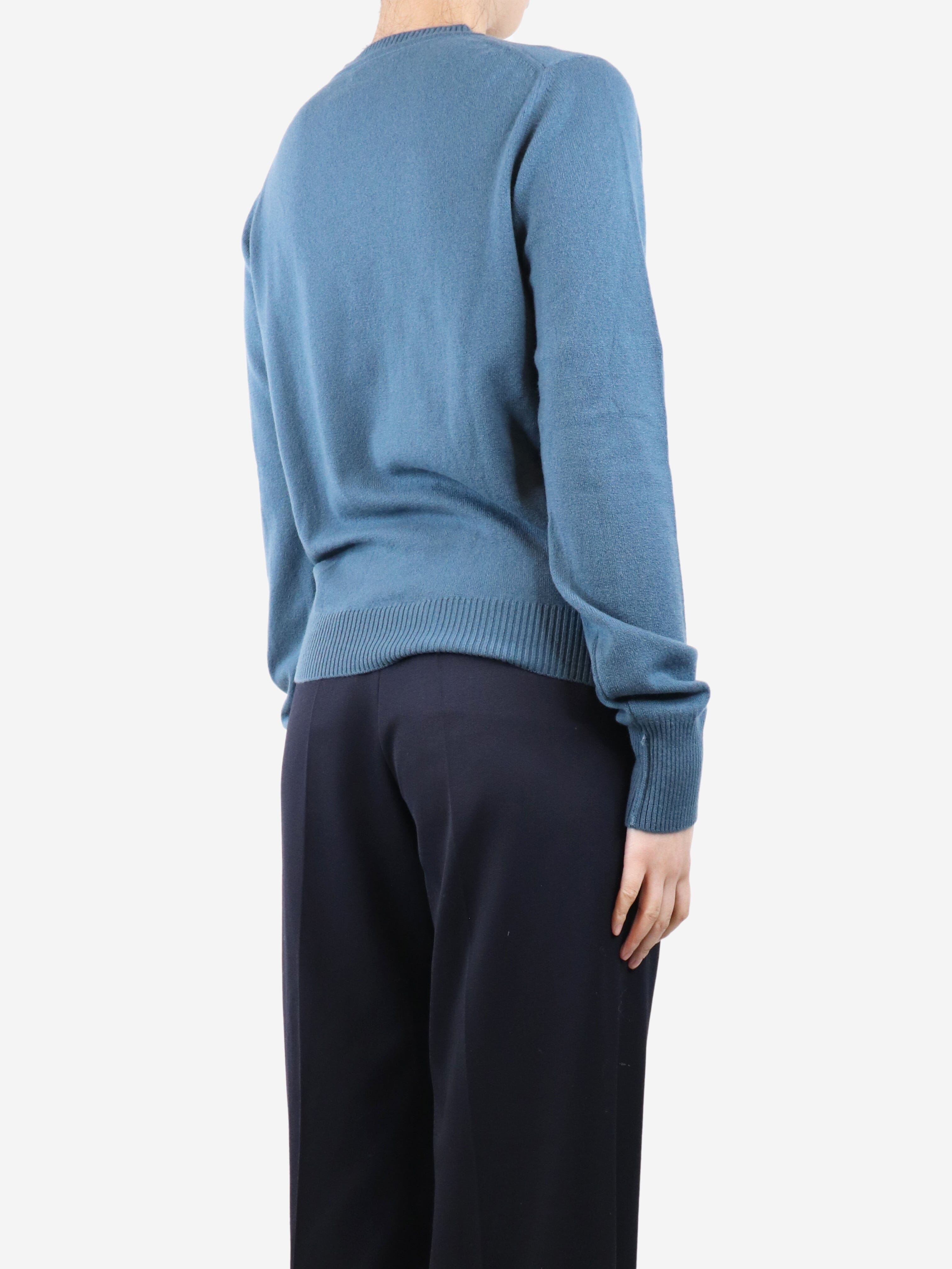 Premium Blue Cashmere Crewneck Sweater for Men & Women | Soft & Warm Winter Pullover | Size M | Perfect for Casual Wear, Office & Holiday Outfits