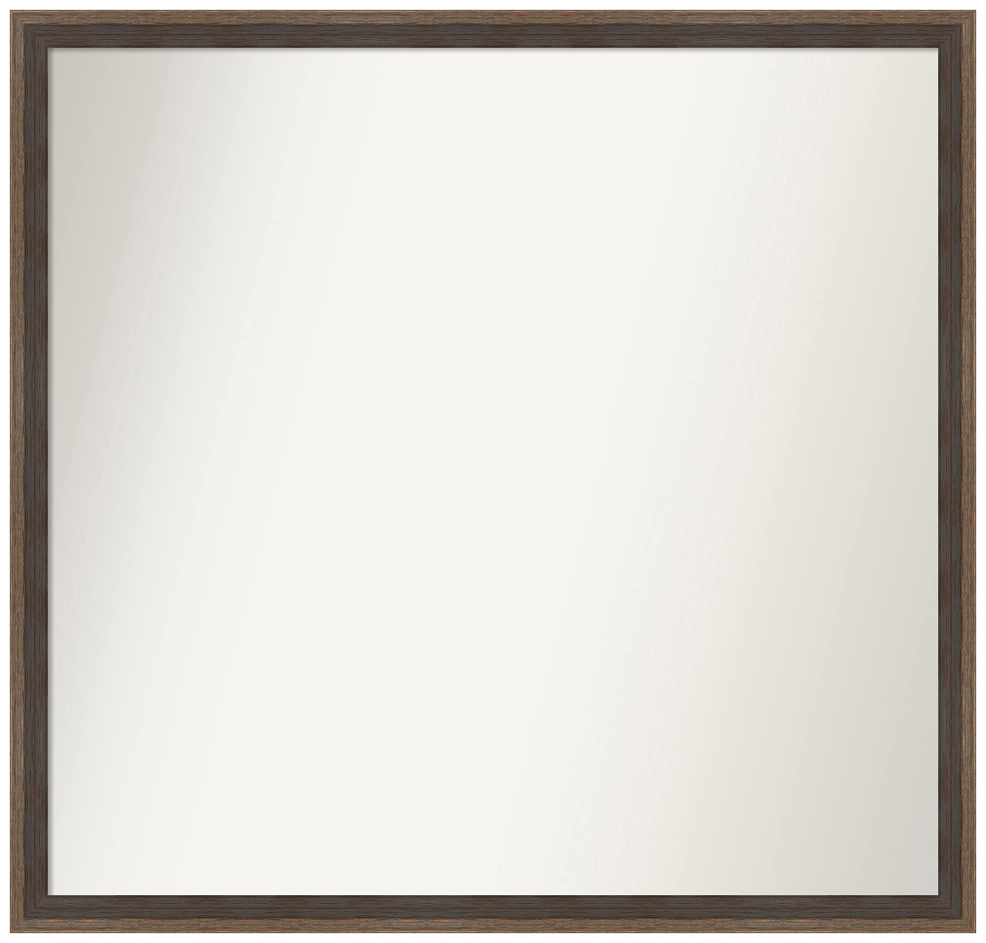 Amanti Art Non-Beveled Custom Wall Mirror 21.25x22.25 Inches - Solid Hardwood Mocha Frame - Bathroom Vanity Mirror - Available in Multiple Custom Sizes - Perfect for Bathroom, Bedroom & Entryway Décor