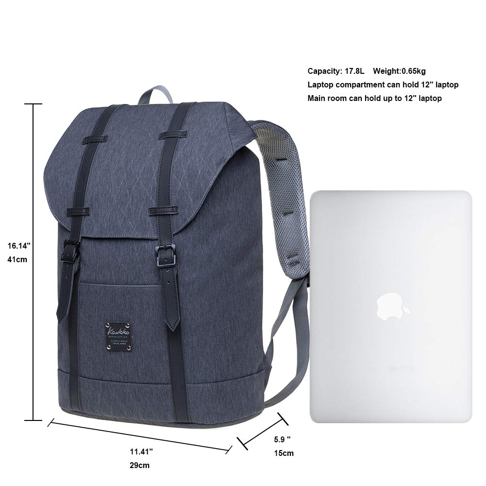 KAUKKO Lightweight Outdoor Daypack - Waterproof Travel Backpack with Laptop Compartment for 15