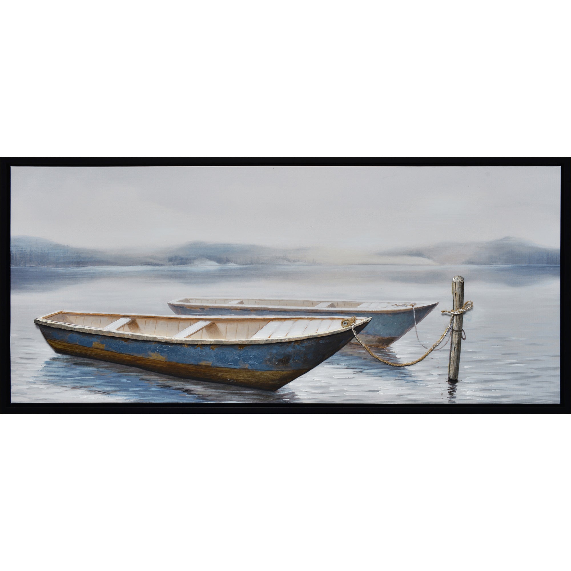 Boat II Wall Art - Nautical Decor for Living Room, Bedroom & Office - Coastal Themed Canvas Painting for Home & Office Decor