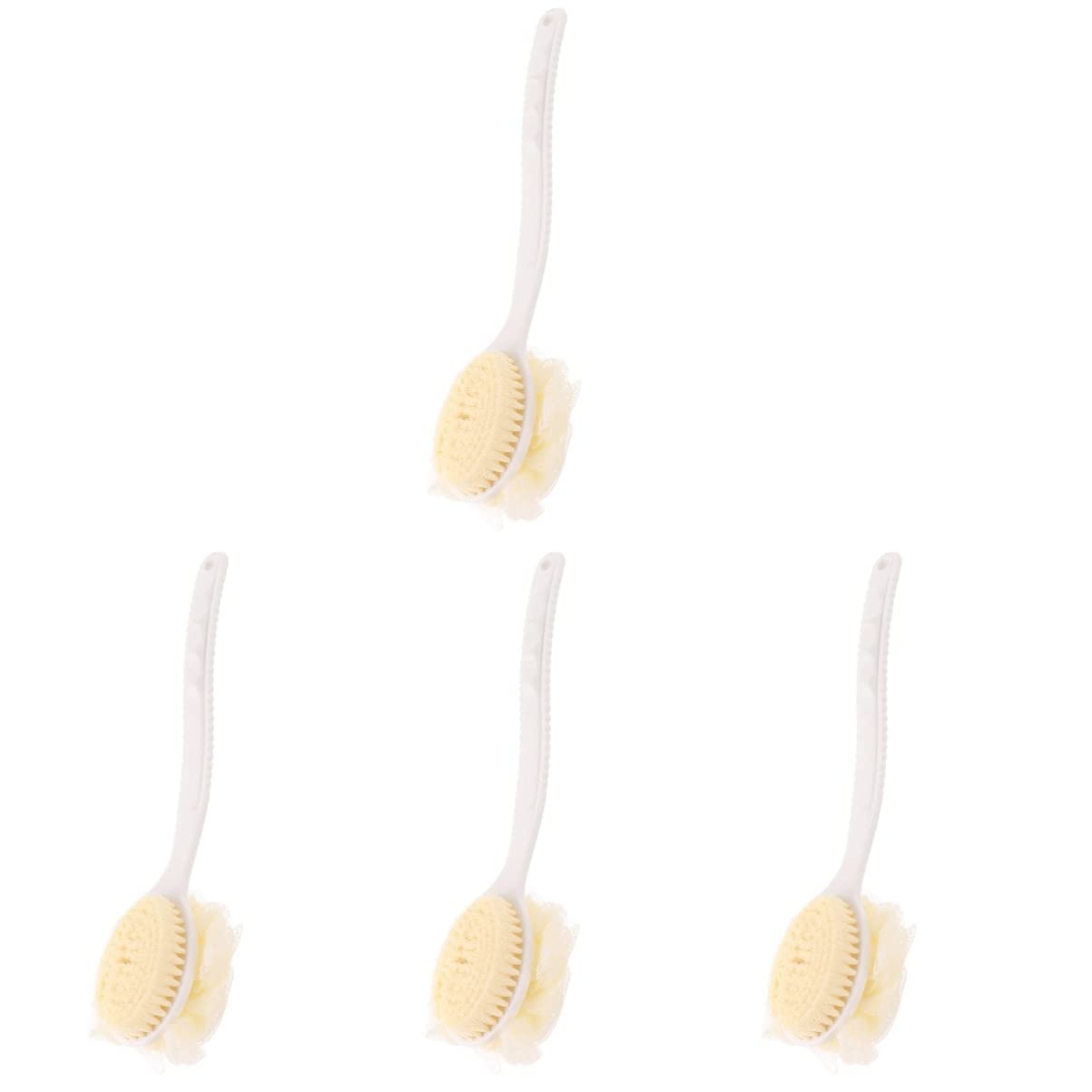 Beaupretty Set of 4 Long Handle Mesh Bath Brushes - Exfoliating Back Scrubber & Body Brush for Deep Cleansing - Perfect for Shower, Spa, and Exfoliation Routine