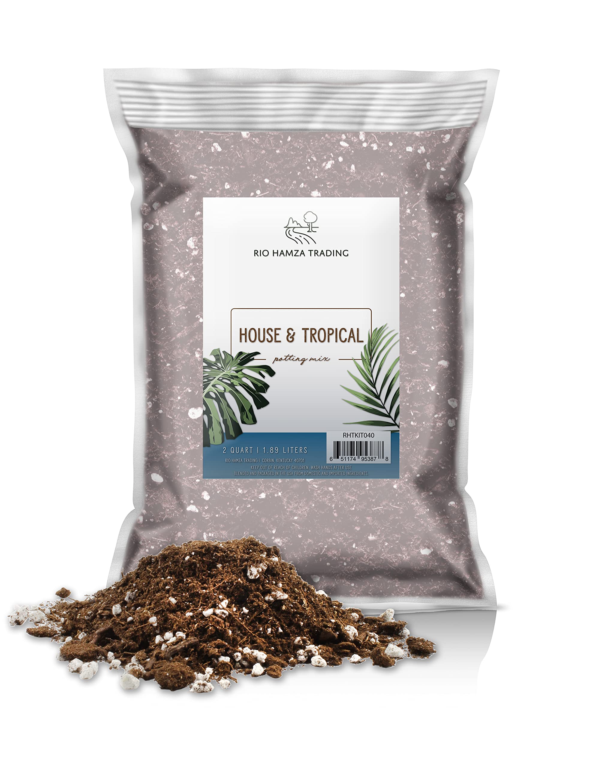 Premium Tropical House Plant Potting Soil Mix - 2 Quart Bag | Nutrient-Rich Blend for Monstera, Pothos, Philodendron & All Indoor Plants | Perfect for Repotting, Transplanting & Healthy Growth