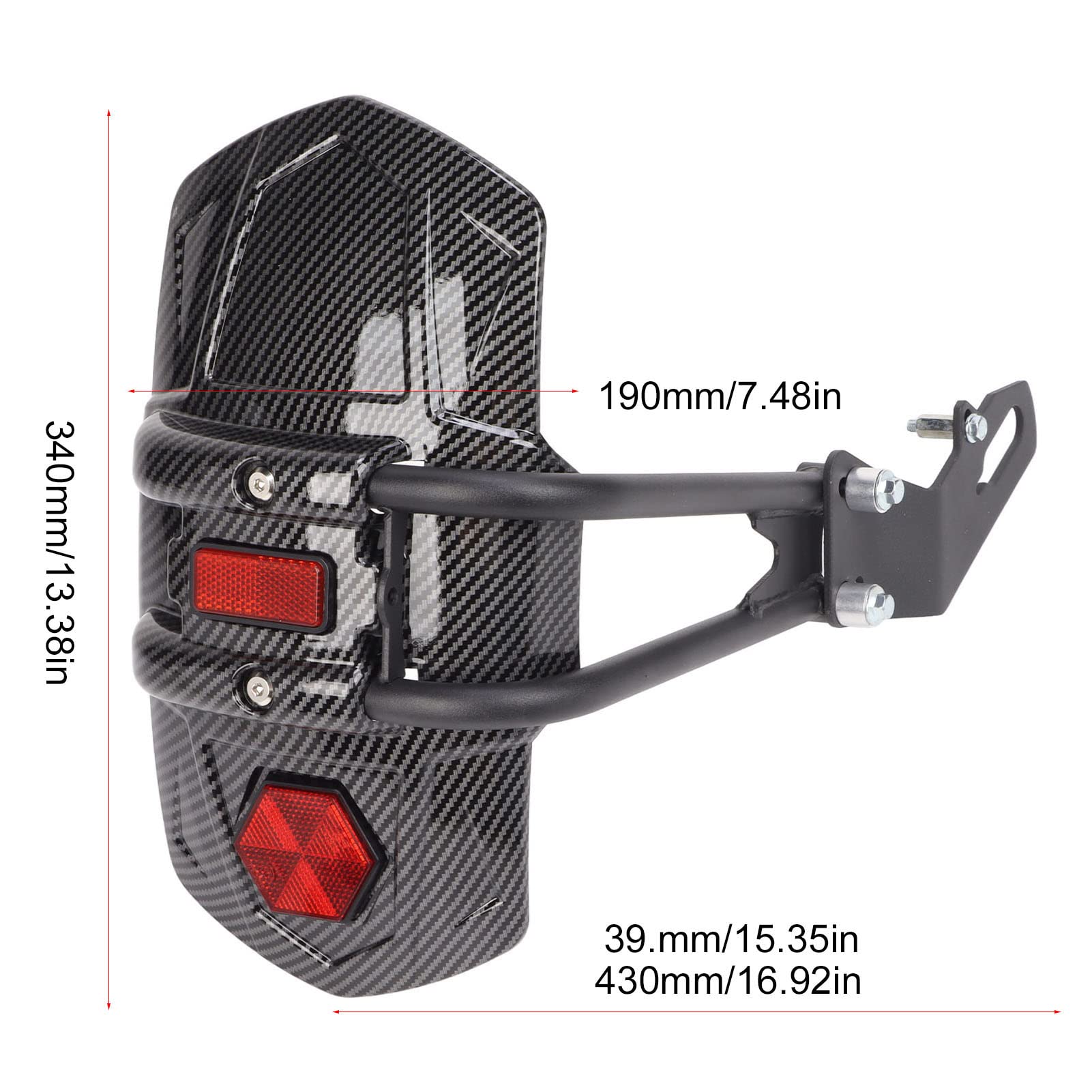 Universal Carbon Fiber Motorcycle Mud Flap Guard - Rear Wheel Splash Protection for Off-Road Riding