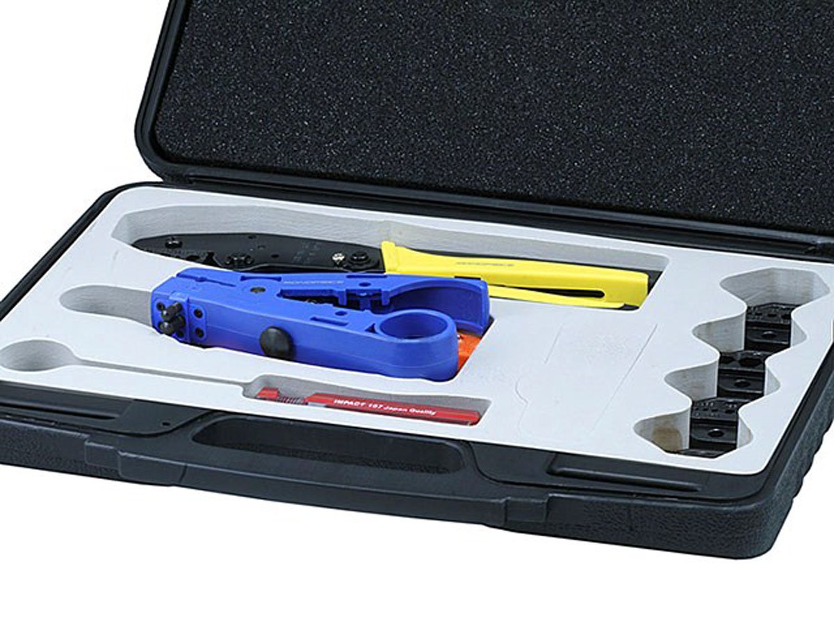 Monoprice Professional Coaxial Cable Tool Kit (107054) - Perfect for Home Theater, CCTV & Audio Installations