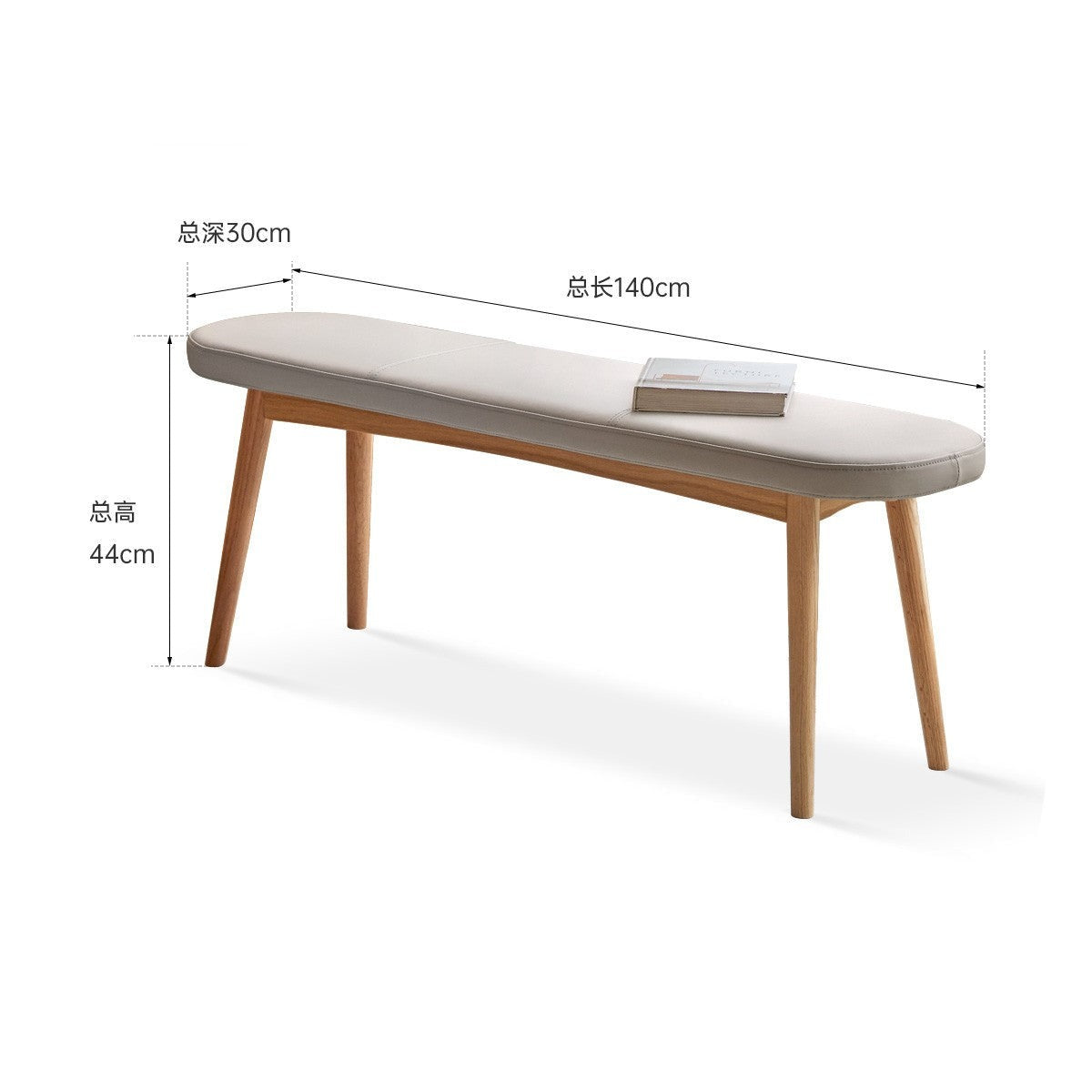 Solid Oak Wood Long Bench for Dining Room, Entryway, or Garden – Durable & Stylish Seating Solution
