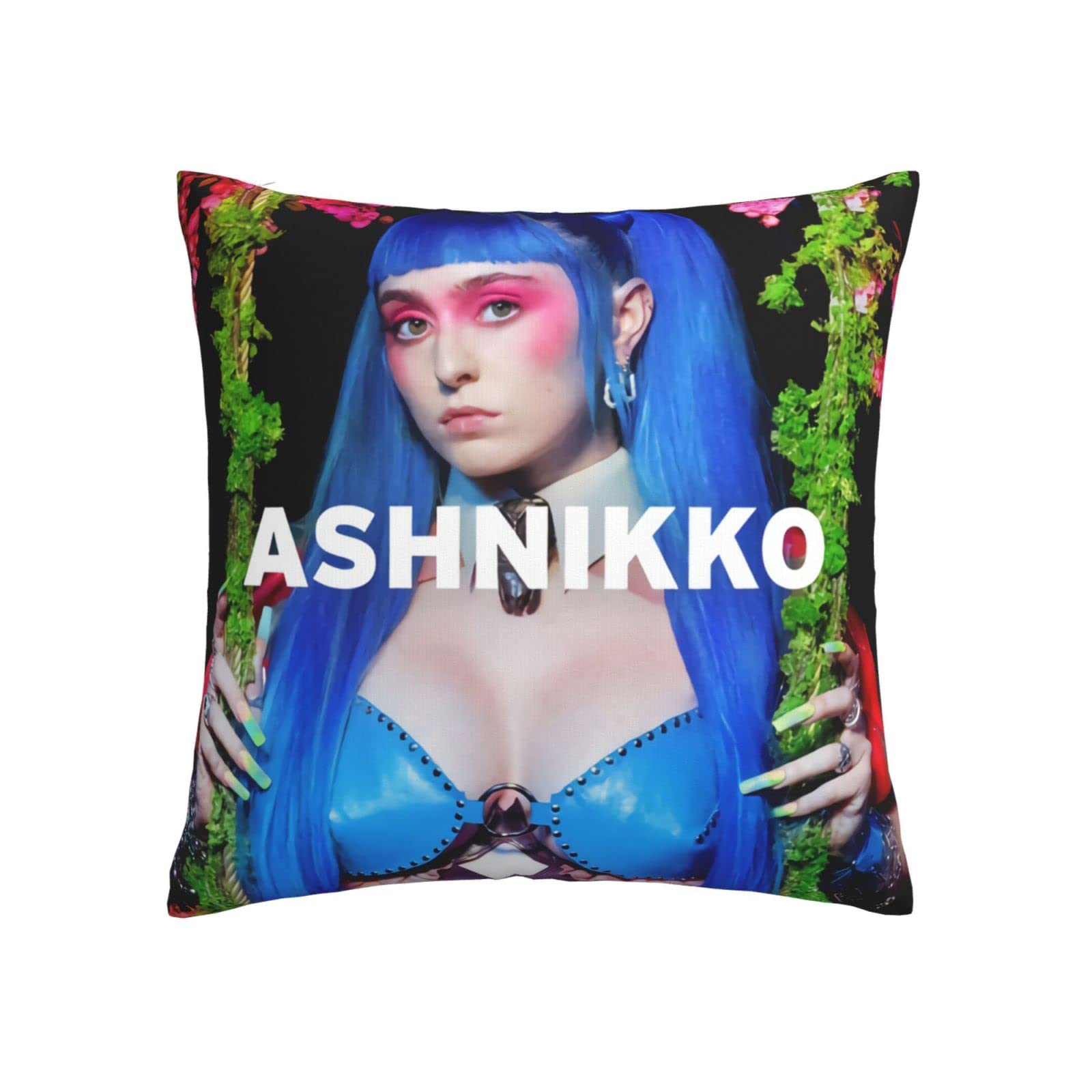 BuckDEric Ashnikko Demidevil Soft Throw Pillow Cover 18x18 Inch - Fashion Decorative Cushion for Sofa, Bed, Office & Home Decor - Perfect for Living Room, Bedroom, Dorm or Gift