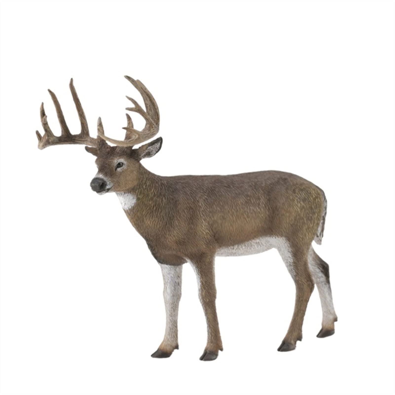 Realistic White-Tailed Deer PVC Animal Figure - Static Simulation Jungle Wildlife Decor for Home, Office Desk, Shelf Display | Perfect for Nature-Themed Room Decor, Christmas Village Scenes & Wildlife Collections