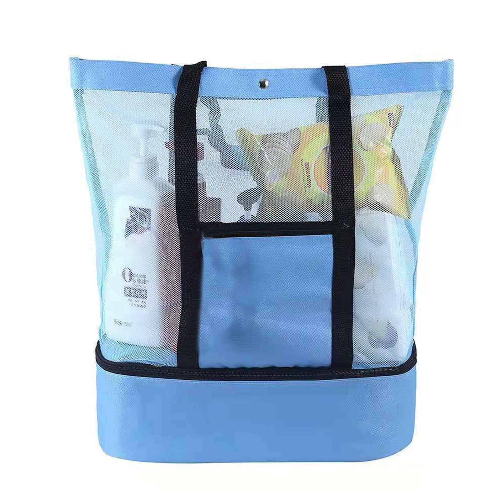 Double-Layer Mesh Picnic Insulation Bag - Ice Storage Cooler for Beach, Camping & Outdoor Activities (Blue) | Keeps Food & Drinks Cold | Perfect for Picnics, BBQs & Travel