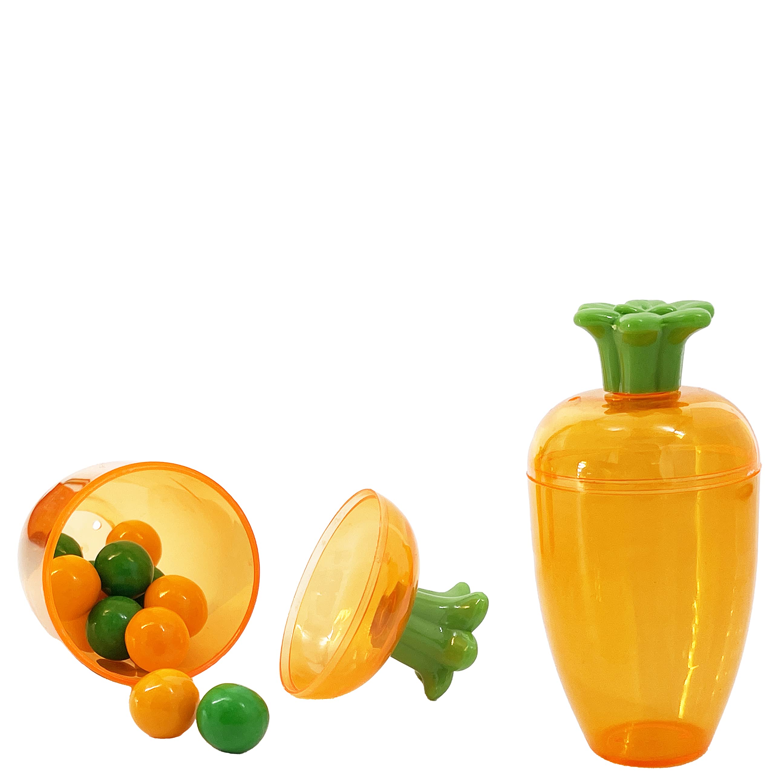 Fillable Easter Carrot Containers - 6-Pack Bright Orange Plastic Carrots for Easter Egg Hunts, Party Favors & Spring Decorations (5.5 Inch) - Perfect for Candy, Small Toys & Holiday Gift Giving