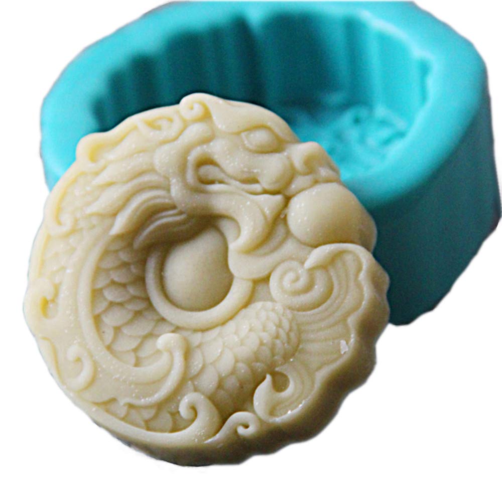 Premium Dragon Silicone Soap Molds for DIY Handmade Soap, Candles & Resin Crafts - Heat-Resistant, Reusable & Flexible Soap Making Molds for Bath, Spa & Home Decor (Set of 8)