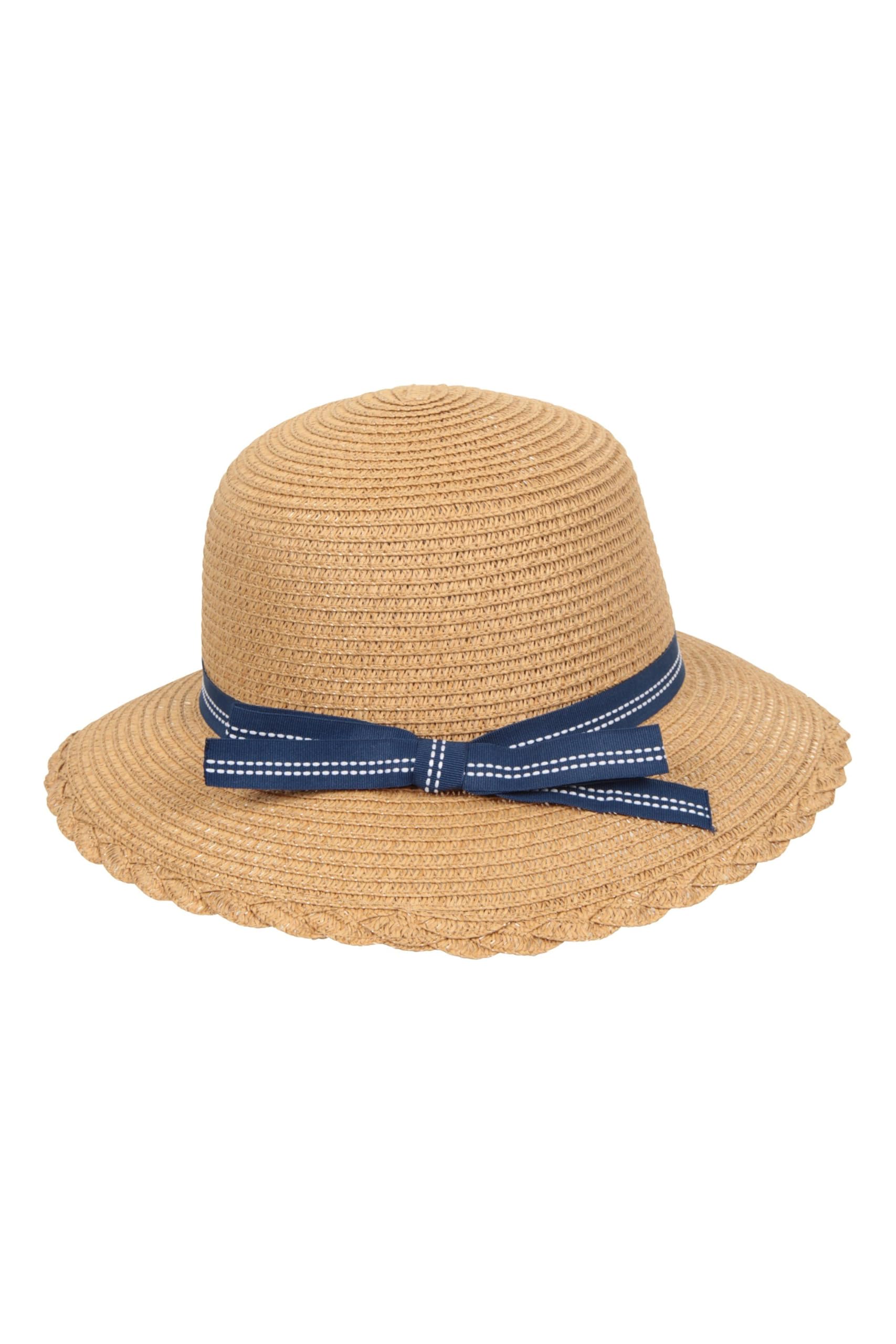 Mountain Warehouse Wide Brim Straw Sun Hat with Bow - UPF 50+ Sun Protection for Women, Gardening, Beach, Outdoor Activities