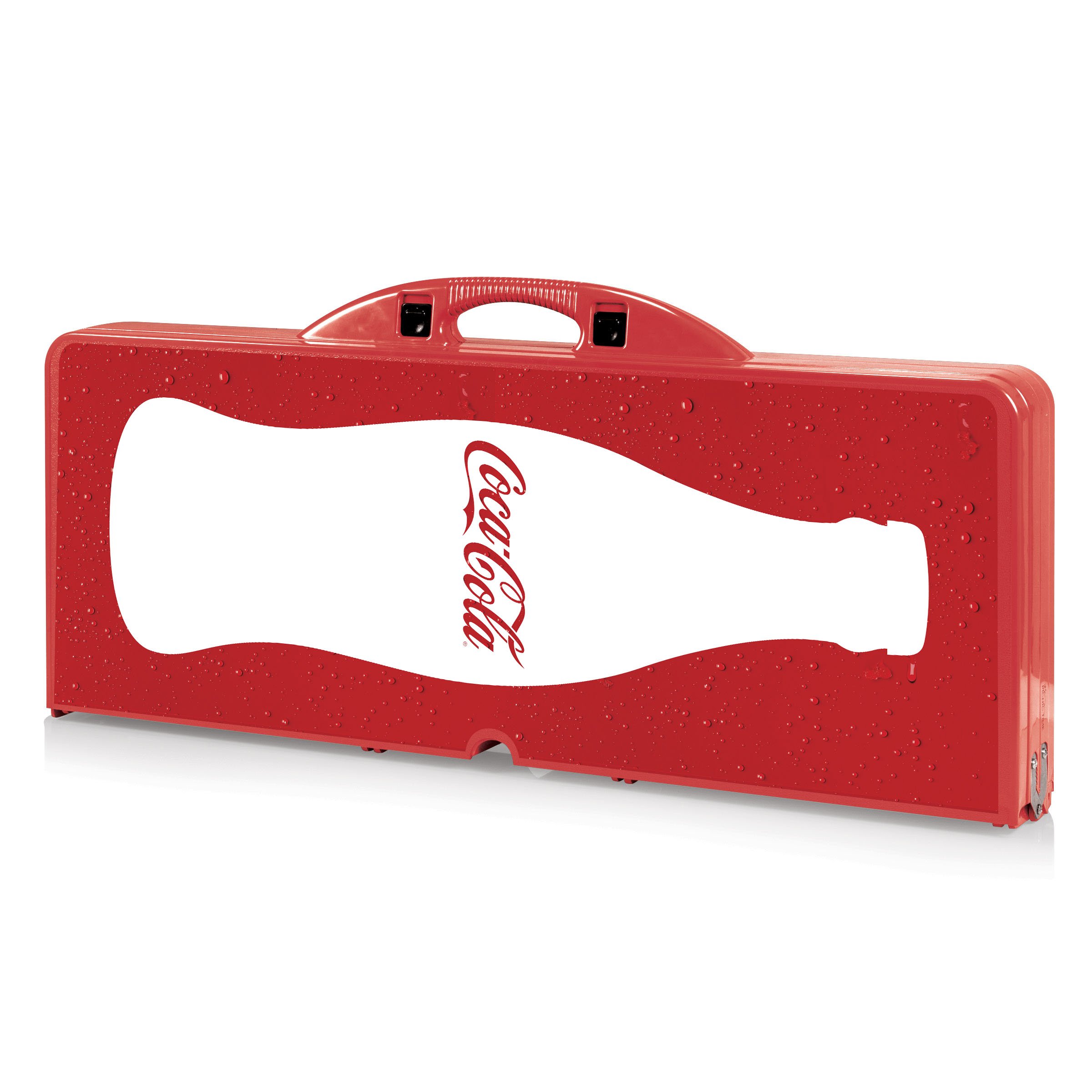 Picnic TIME Coca-Cola Folding Picnic Table - Portable Camping Table with Umbrella Hole for Outdoor, Beach, BBQ, and Tailgating Parties