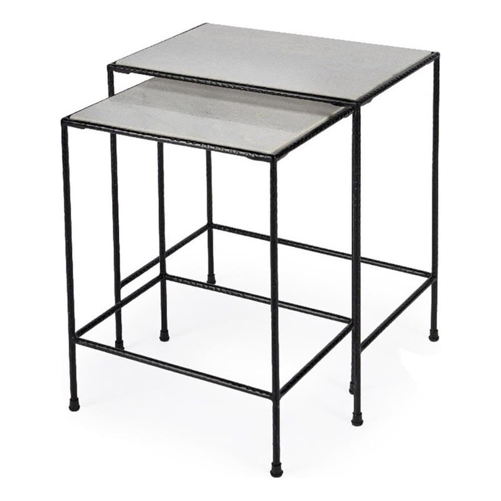 Butler Carrera Marble Nesting Coffee Tables - Set of 3 Modern Side End Tables for Living Room, Bedroom & Office - Elegant Home Decor Accent Furniture