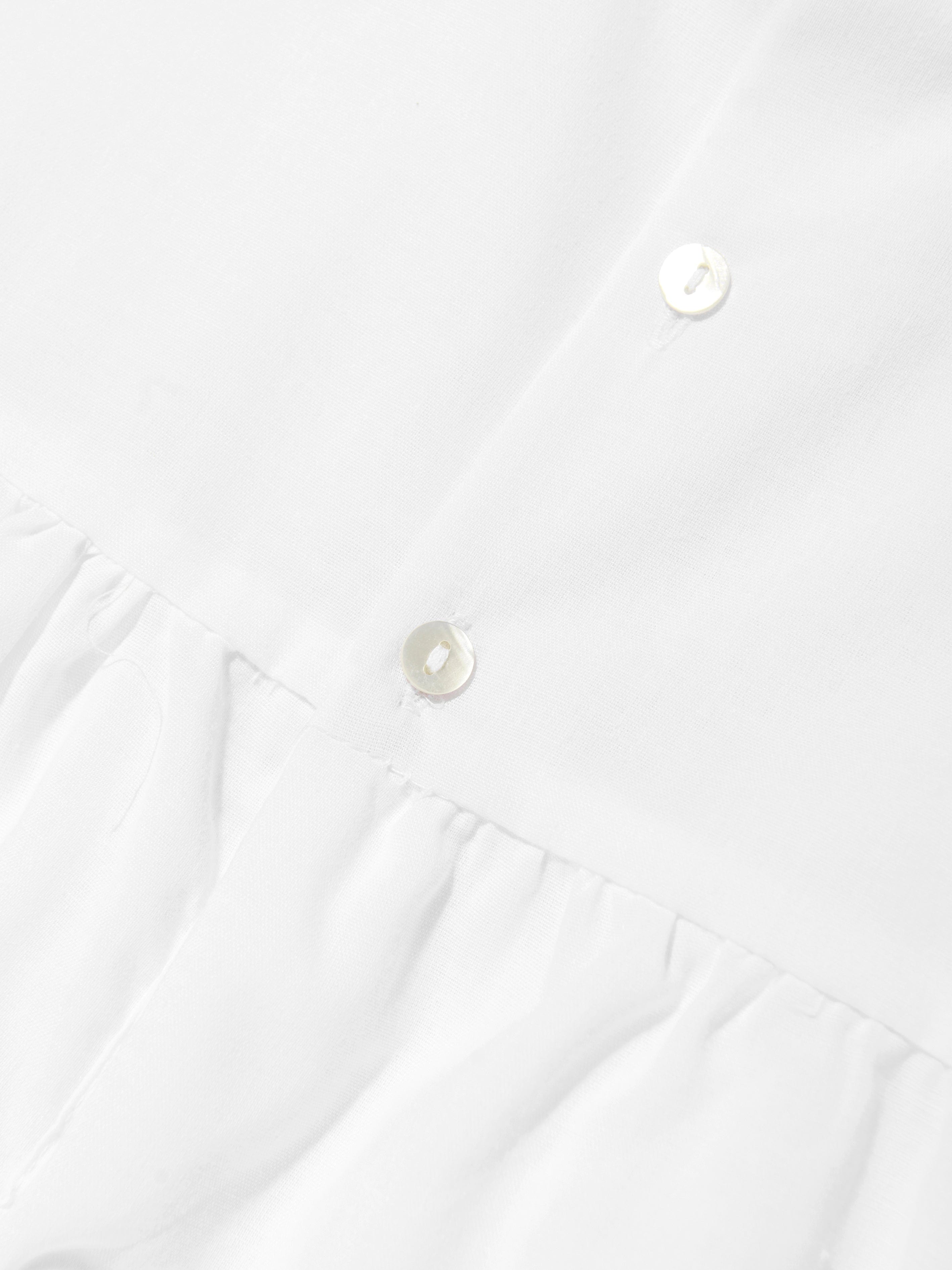 Baby Boys Smocked Romper in White - Soft Cotton Summer Outfit for Newborns & Infants - Perfect for Photos, Parties & Playtime
