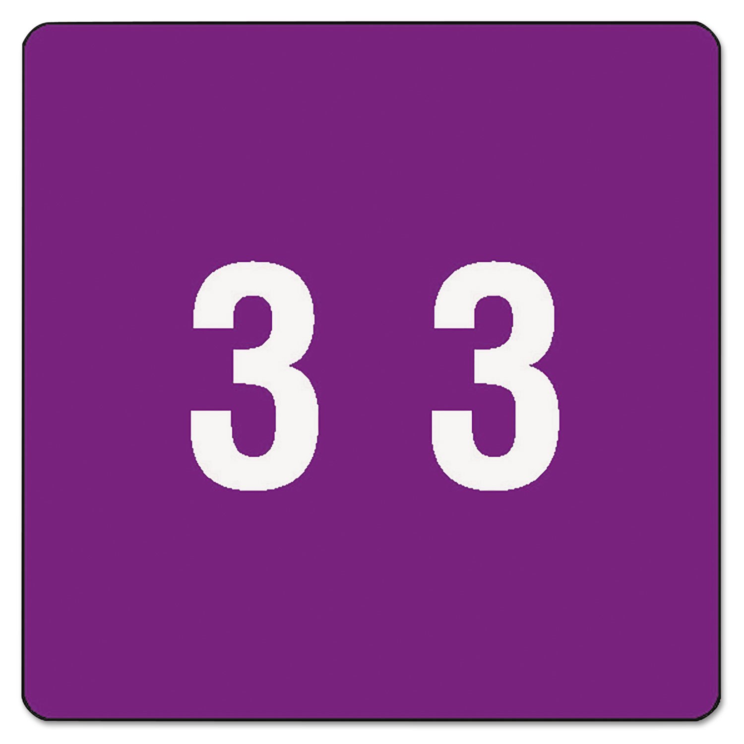 Smead 67423 Purple End Tab Labels - Number 3 for Office Filing (250/Roll)
