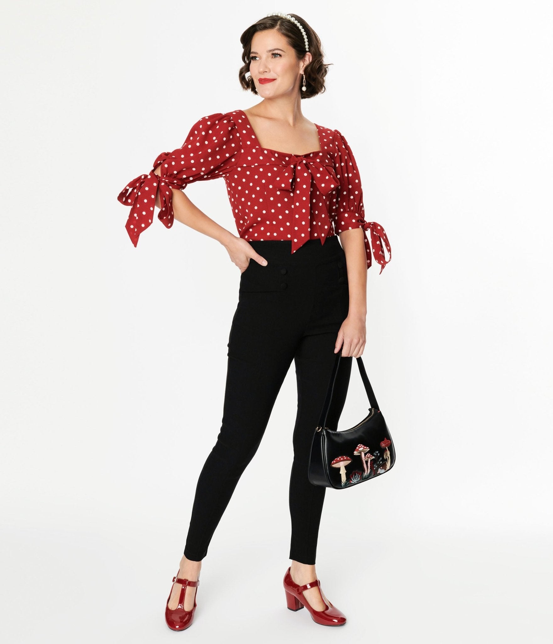 Vintage 1950s Black High Waisted Cigarette Pants for Women - Retro Slim Fit Trousers with Belt Loops | Perfect for Office Wear, Cocktail Parties & Vintage Fashion Outfits