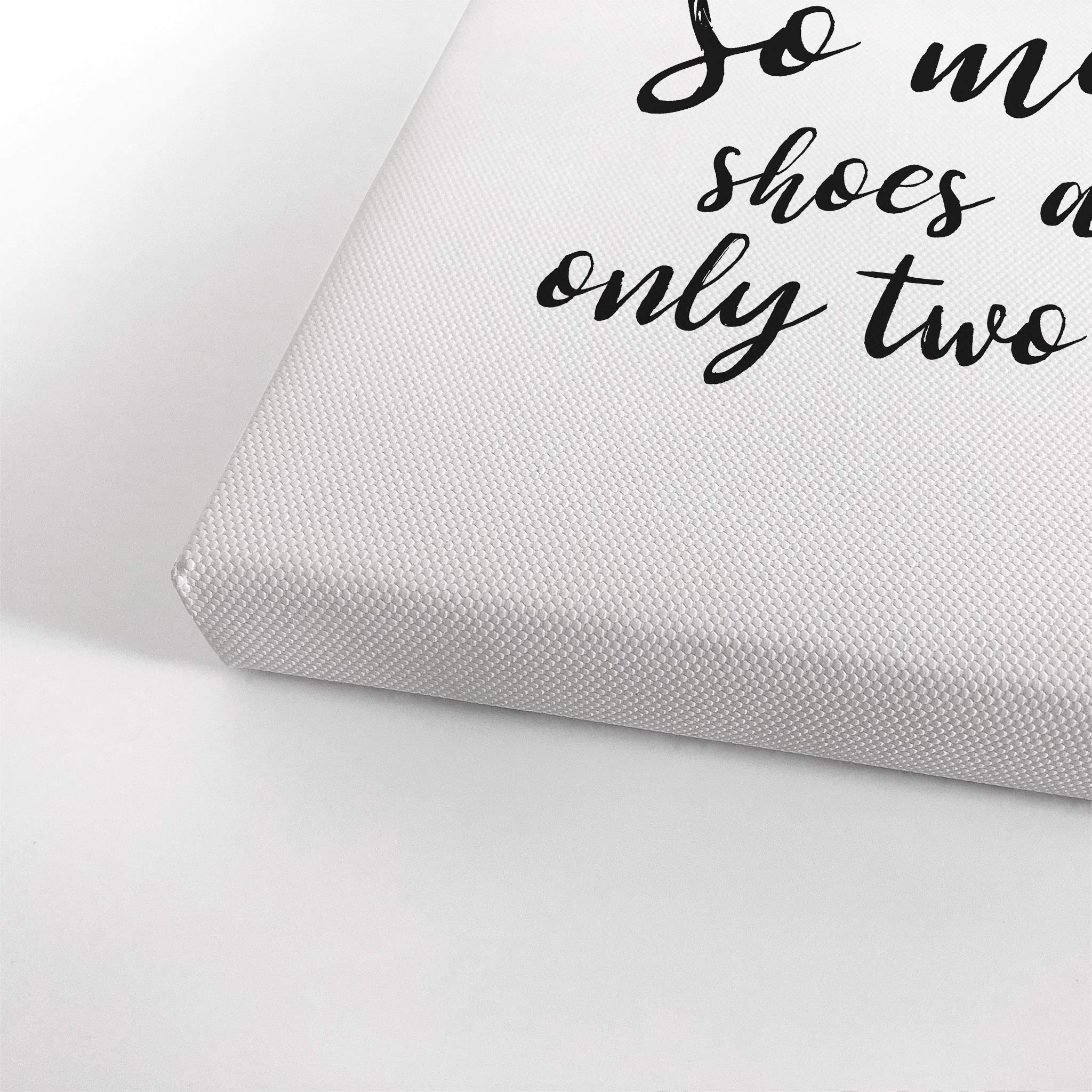 Smile Art Design 'So Many Shoes and Only Two Feet' Quote - Fashion Sketch Glam Canvas Print Wall Art (40x30 Inches) - Perfect for Office, Bathroom, Girls Room, Dorm, Bedroom & Living Room Decor - Ready to Hang
