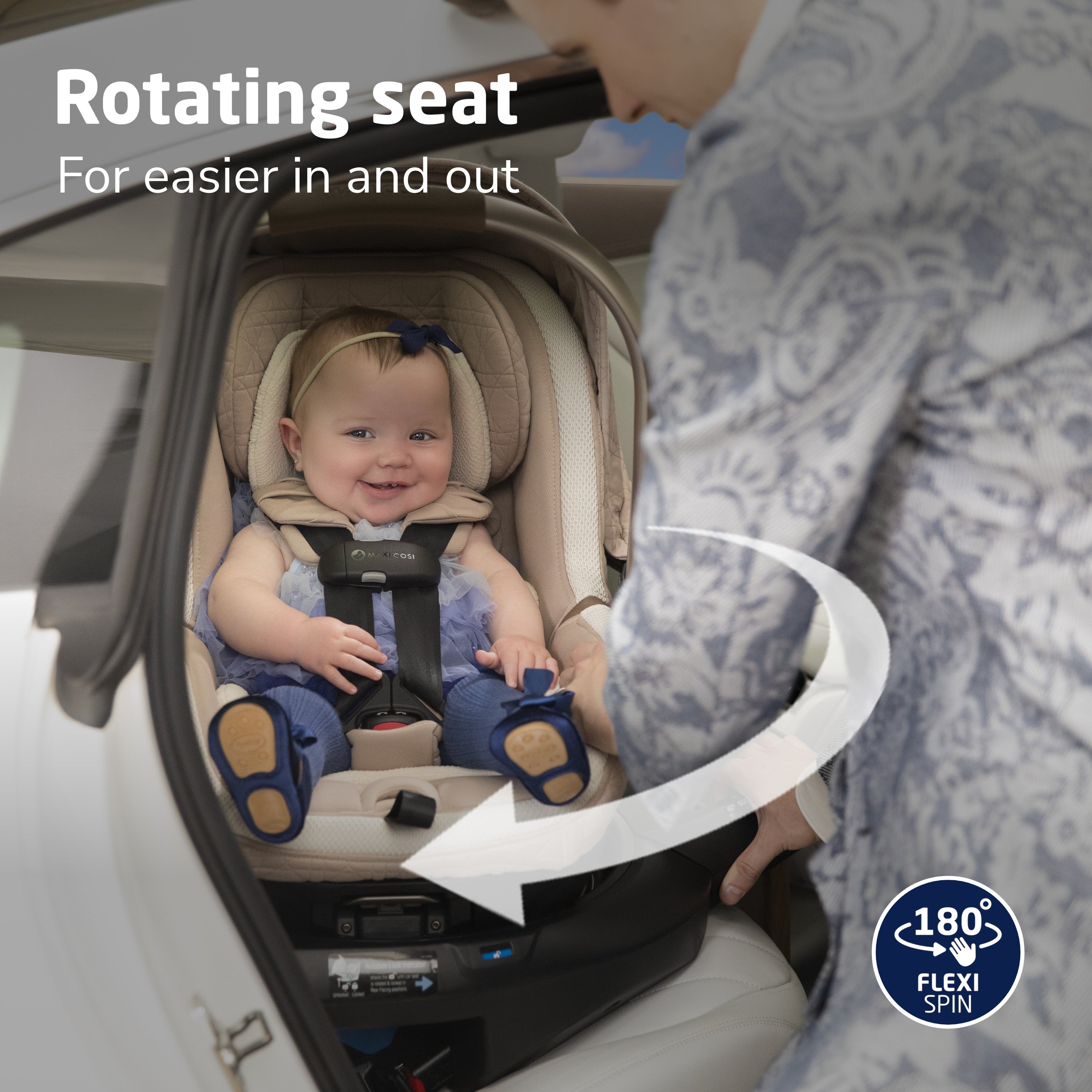 Maxi Cosi Kindred Peri 180° Rotating Baby Car Seat - Safe & Comfortable Infant Car Seat for Newborns to Toddlers - Perfect for Travel, Daily Commute & Family Outings