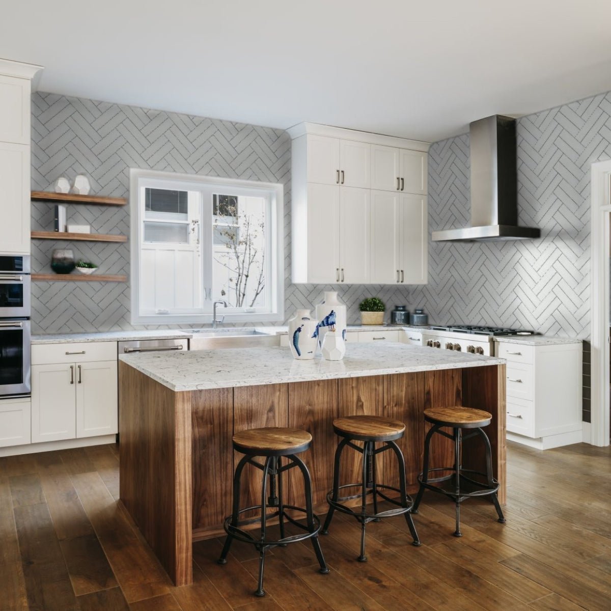 3 x 12 Inch Silver Glossy Pressed Glazed Ceramic Tiles - Pack of 3 - Premium Kitchen Backsplash & Bathroom Wall Tile for Modern Home Decor