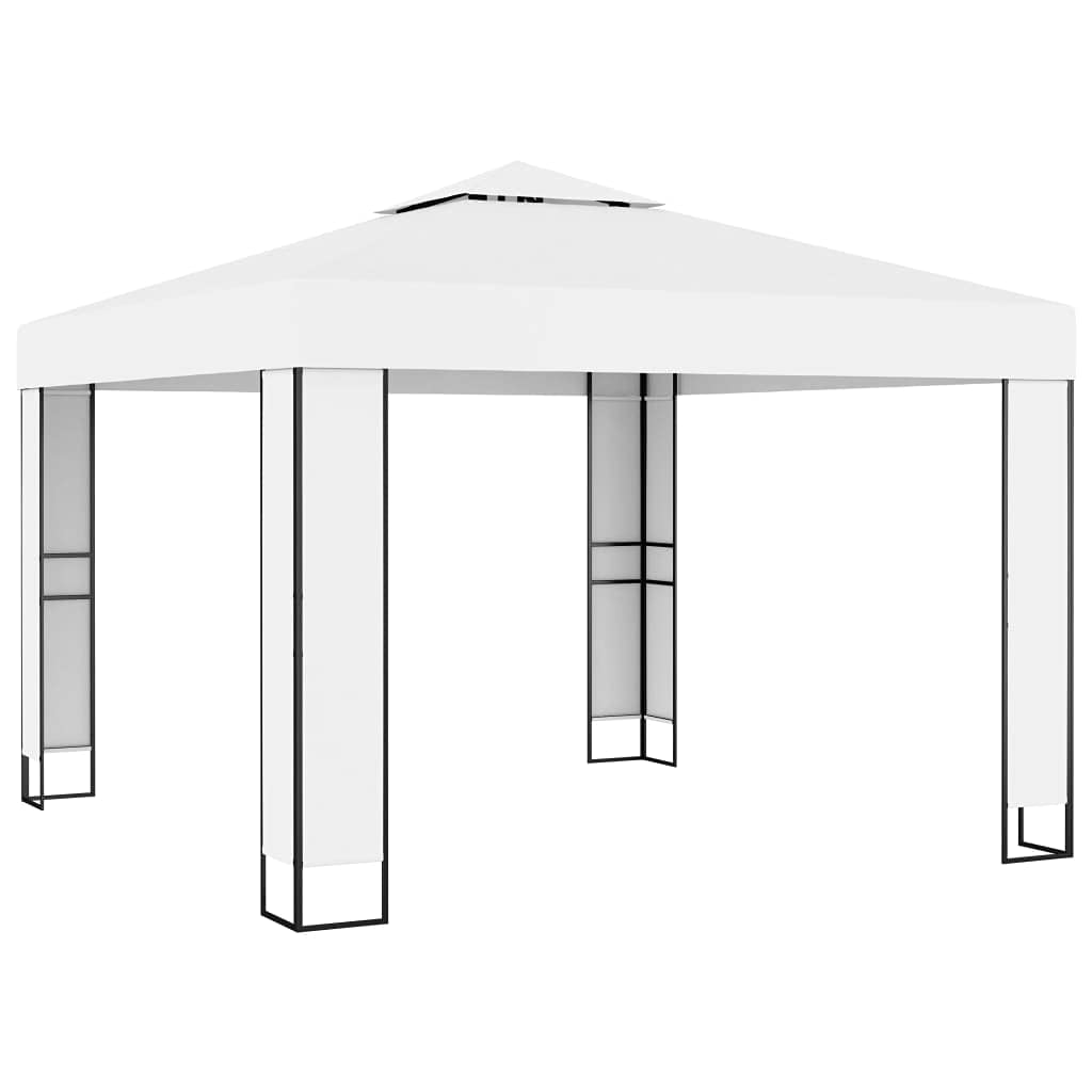 Premium 10x10ft Outdoor Gazebo Tent with Double Roof - Waterproof Patio Canopy for Backyard, Garden, Party & Camping - Fast Shipping & Easy Setup (White) | Perfect for BBQs, Picnics & Outdoor Relaxation