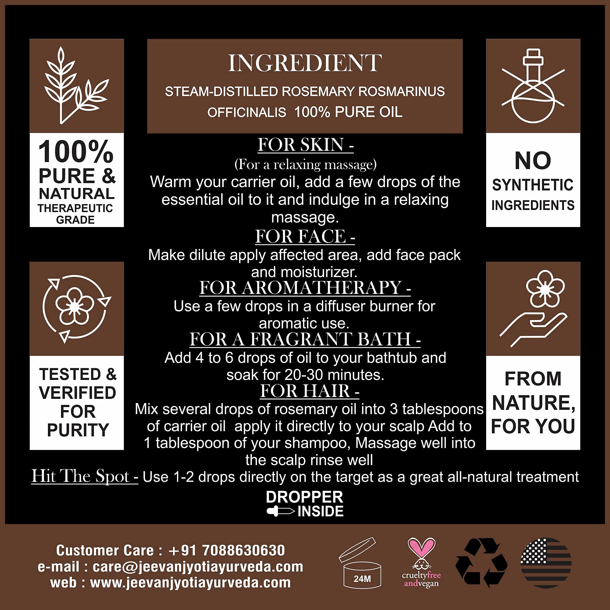 Pure Lemongrass Essential Oil 15ml - 100% Natural & Therapeutic Grade for Aromatherapy, Massage & Stress Relief - JEEVAN JYOTI AYURVEDA (Pack of 1)