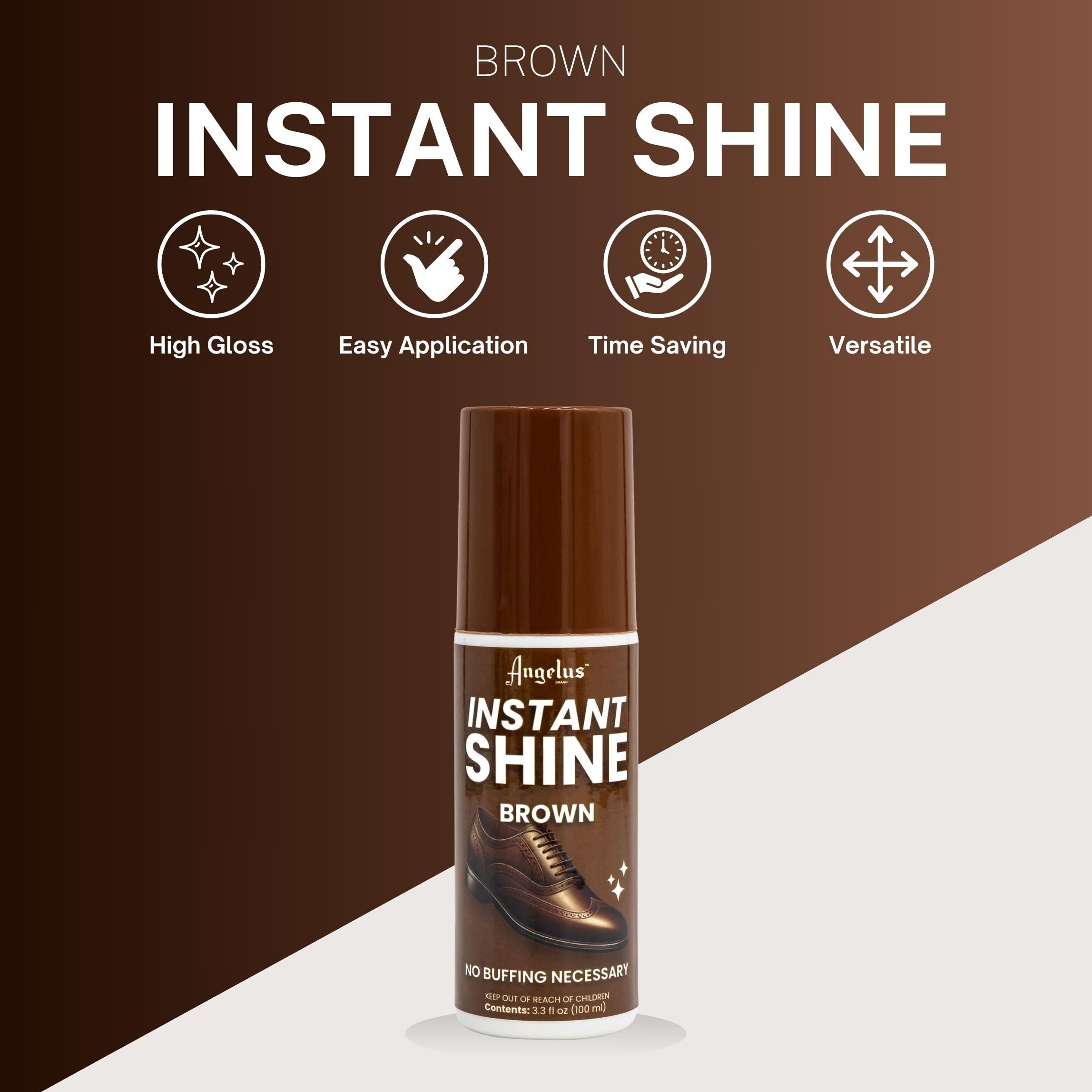 Angelus Liquid Shoe Polish - Instant Shine for Leather Shoes, Boots & Jackets | Premium Brown Leather Care | Perfect for Dress Shoes, Work Boots & Leather Accessories | Quick & Easy Application for Professional Look