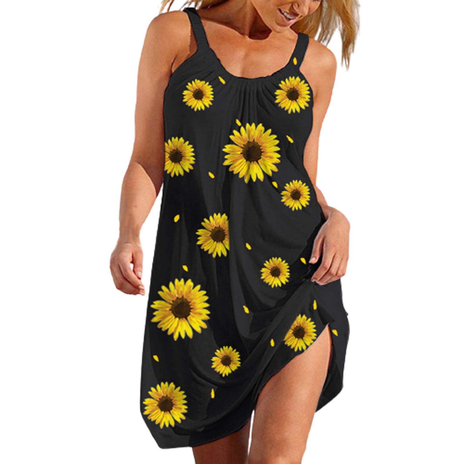 Plus Size Women's Summer Sundress - Crew Neck Cocktail Party & Beach Evening Dress for Women | Perfect for Vacation, Date Night & Outdoor Events