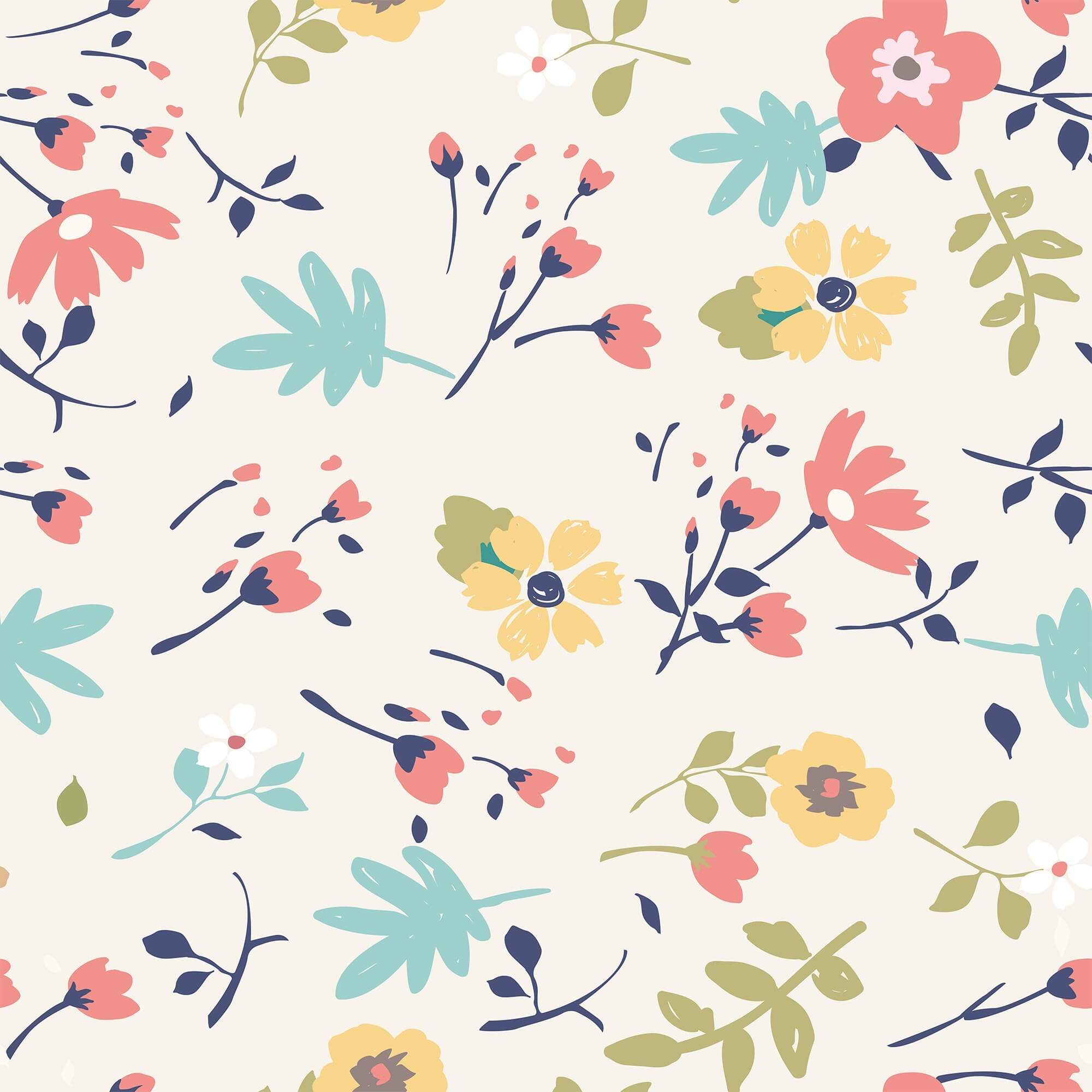 White Botanical Floral Peel and Stick Removable Wallpaper - Self-Adhesive Decorative Vinyl for Bedroom, Living Room, Nursery - Easy to Apply & Remove Home Decor