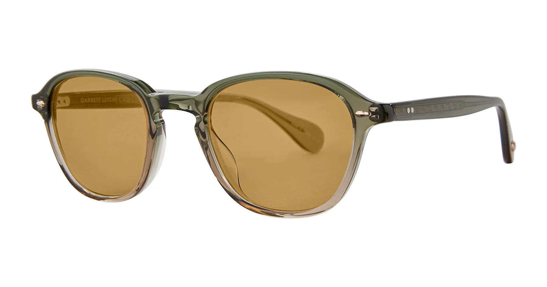 Garrett Leight Gilbert 2121 CYPF PMP Cyprus Fade 46mm Sunglasses - Premium Polarized Lenses for Men & Women - Perfect for Beach, Driving & Outdoor Activities