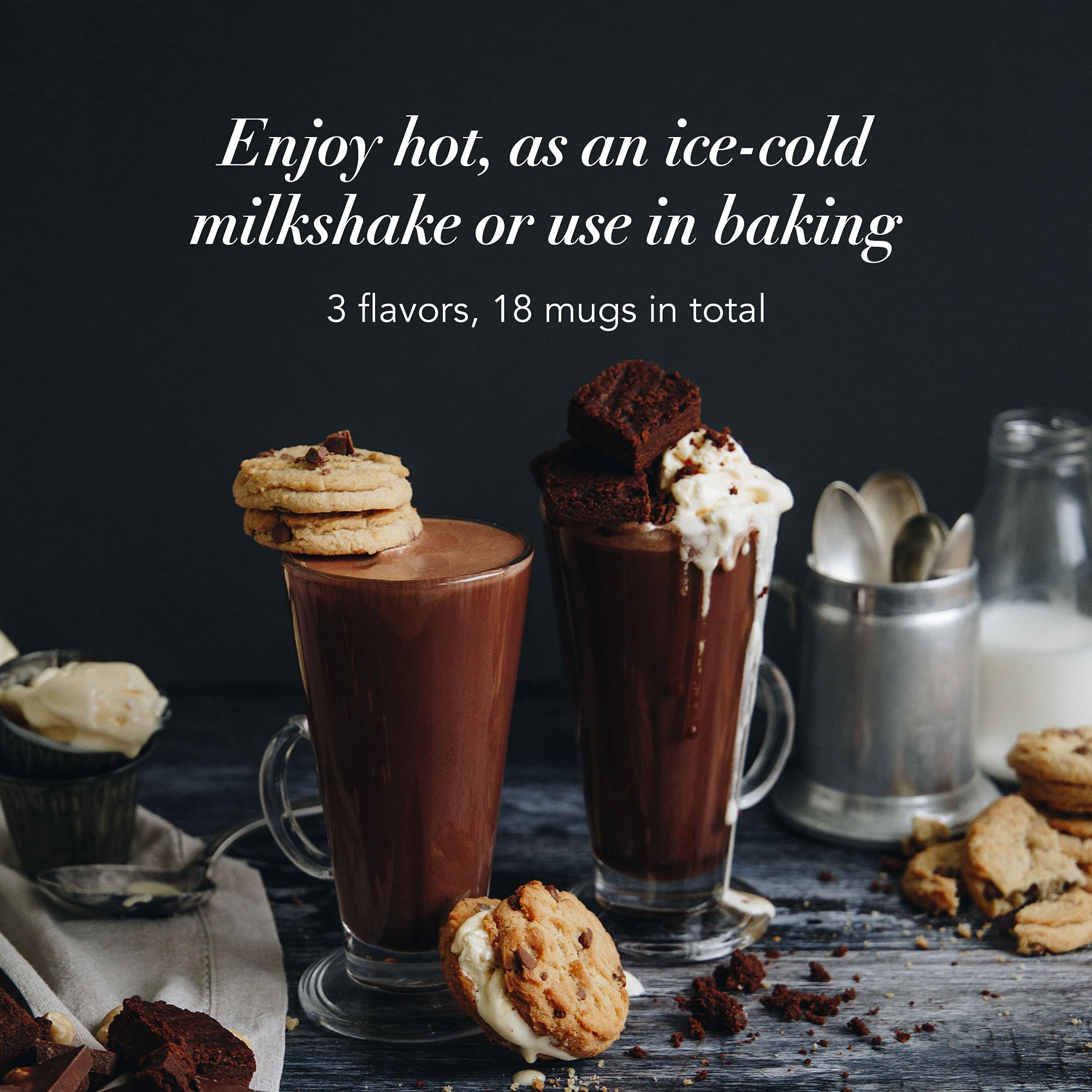 Whittard of Chelsea Premium Hot Chocolate Mix - Gourmet Milk, Dark & White Chocolate Cocoa Powder for Baking & Desserts, Vegetarian-Friendly (3 Flavors, 1 Count) - Perfect for Cozy Nights, Holiday Gifts & Hot Cocoa Bars