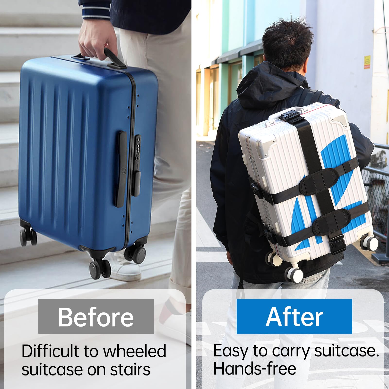 Premium Adjustable Strap Backpack for Travel - Lightweight Carry-On Luggage for Small to Medium Hard Shell Cases & Hand Baggage - Perfect for Airplane, Business Trips & Daily Commute