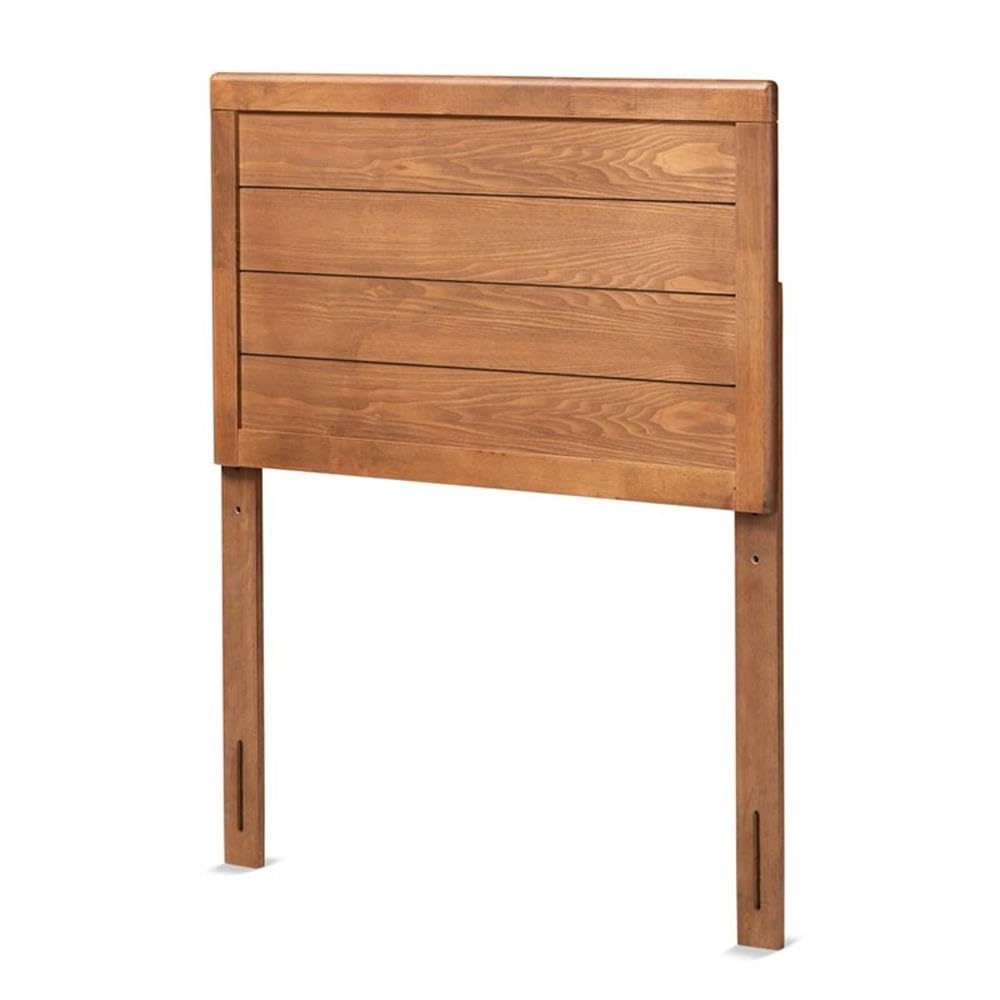 BOWERY HILL Mid-Century Modern Walnut Brown Wood Twin Size Headboard - Perfect for Bedroom Decor, Guest Room & Dorm Furniture