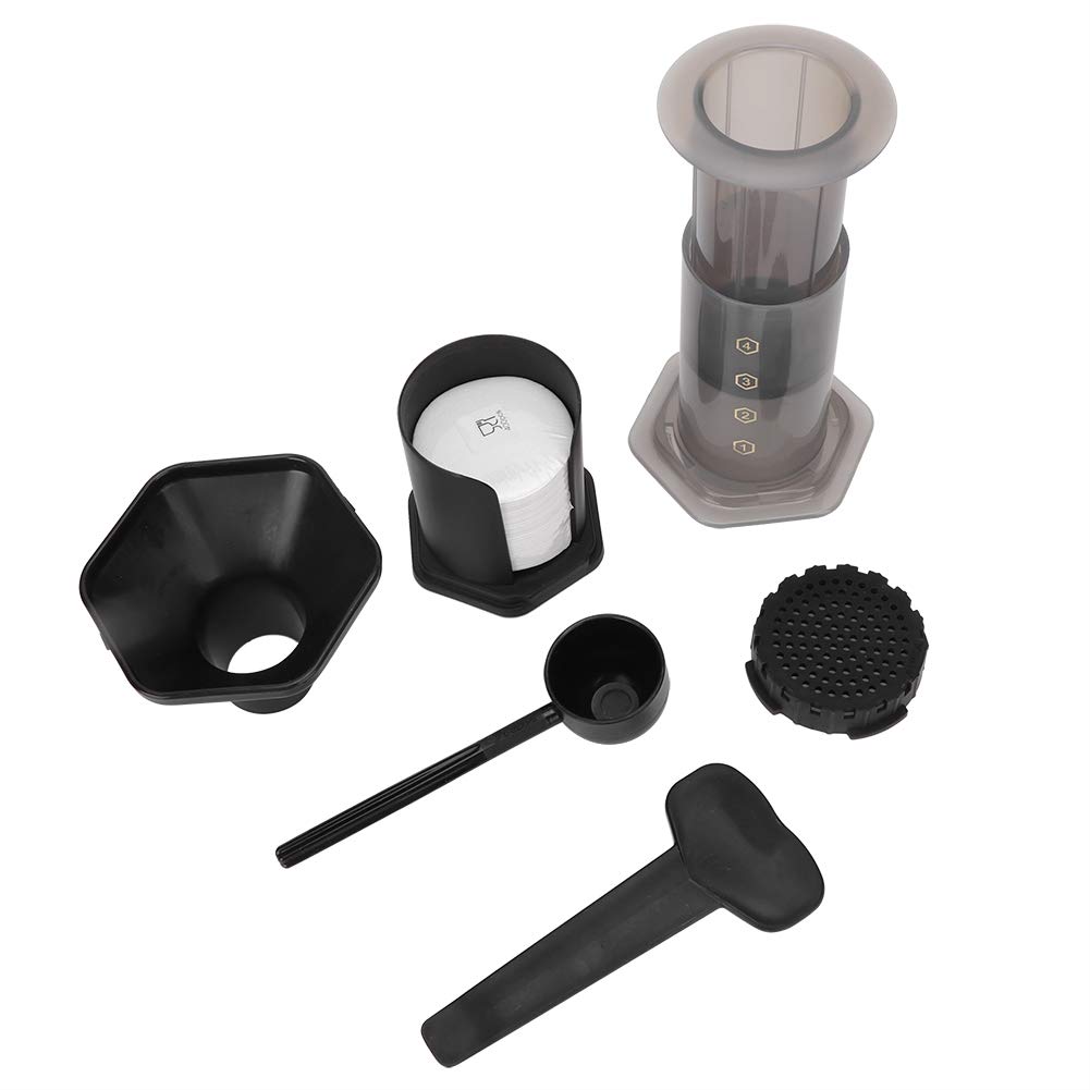 240ML Portable Coffee Maker with 400PCS Filter Paper - Compact French Press for Office, Travel & Camping - BPA-Free Plastic Coffee Press for Home & Outdoor Use
