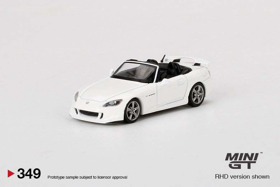 MINIGT 1:64 Scale Honda S2000 AP2 Type S Diecast Model Car - Grand Prix White - Collectible Miniature Vehicle for Display, Racing Enthusiasts & Car Lovers