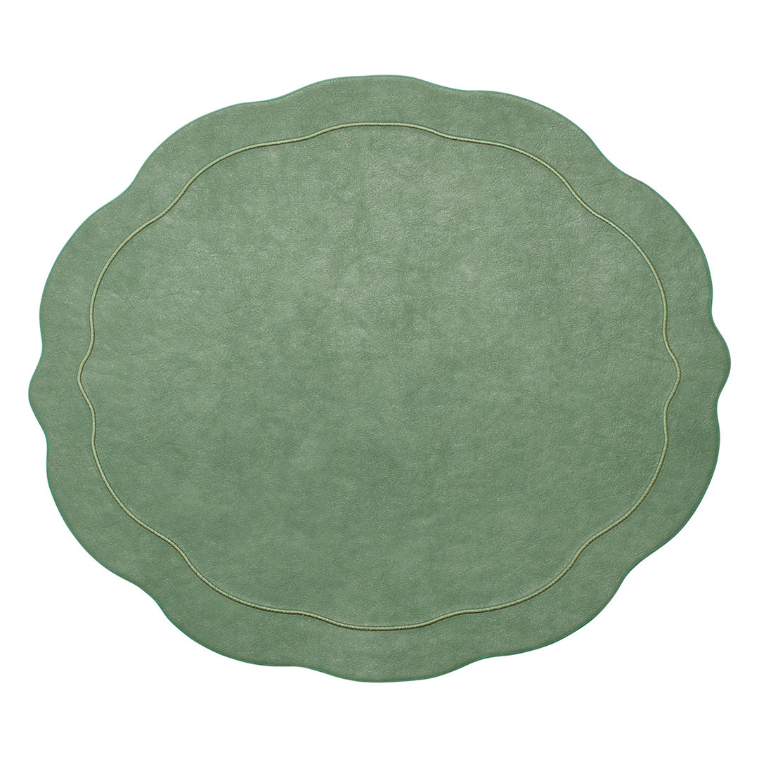 Premium Green Tailored Placemats Set of 4 - Elegant Table Setting for Dining Room, Kitchen, or Party Decor - Eco-Friendly & Washable Place Mats for Home & Restaurant Use
