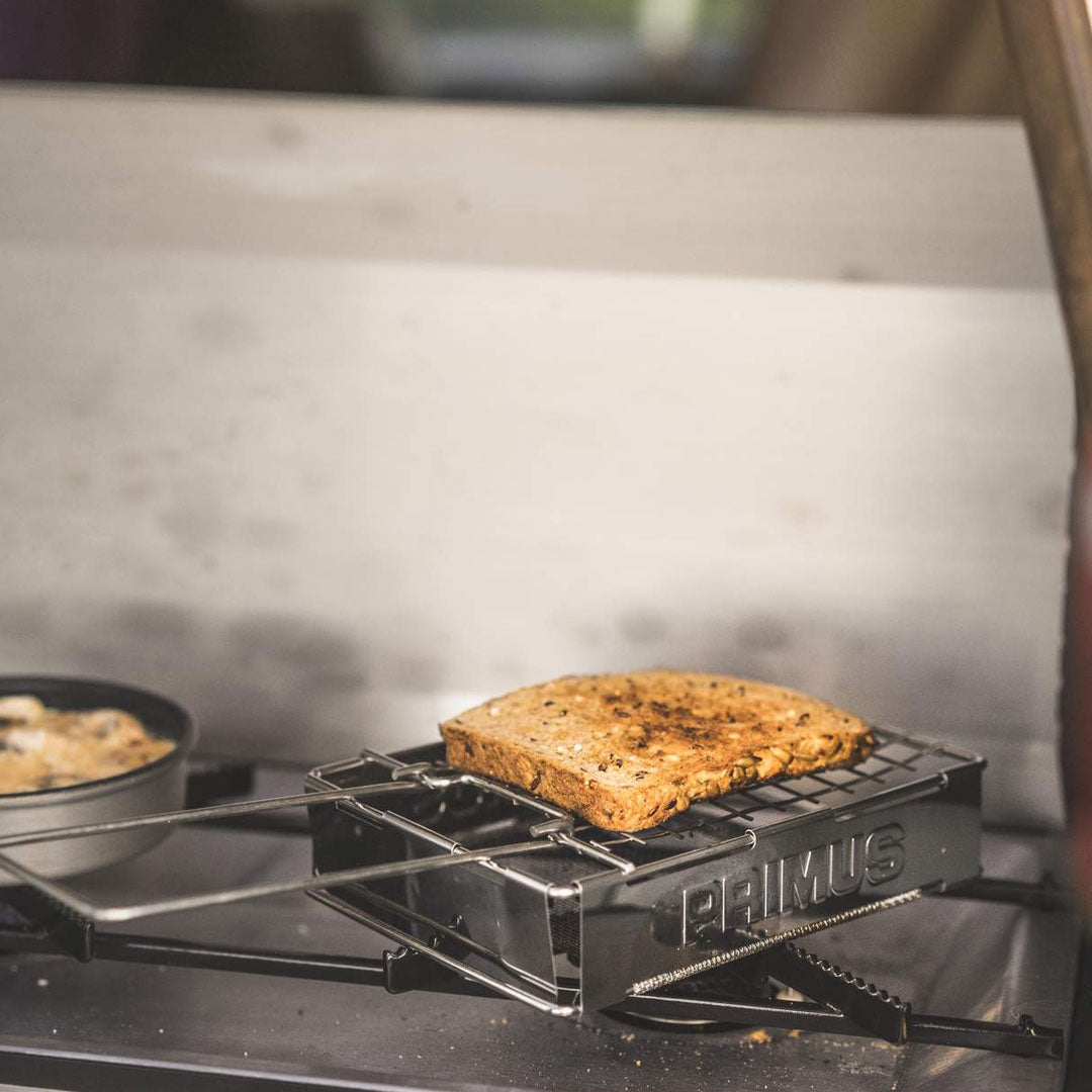 Primus Collapsible Toaster - Portable Compact Travel Toaster for Camping, RV, Dorm & Small Kitchens - Stainless Steel Foldable Toaster Oven