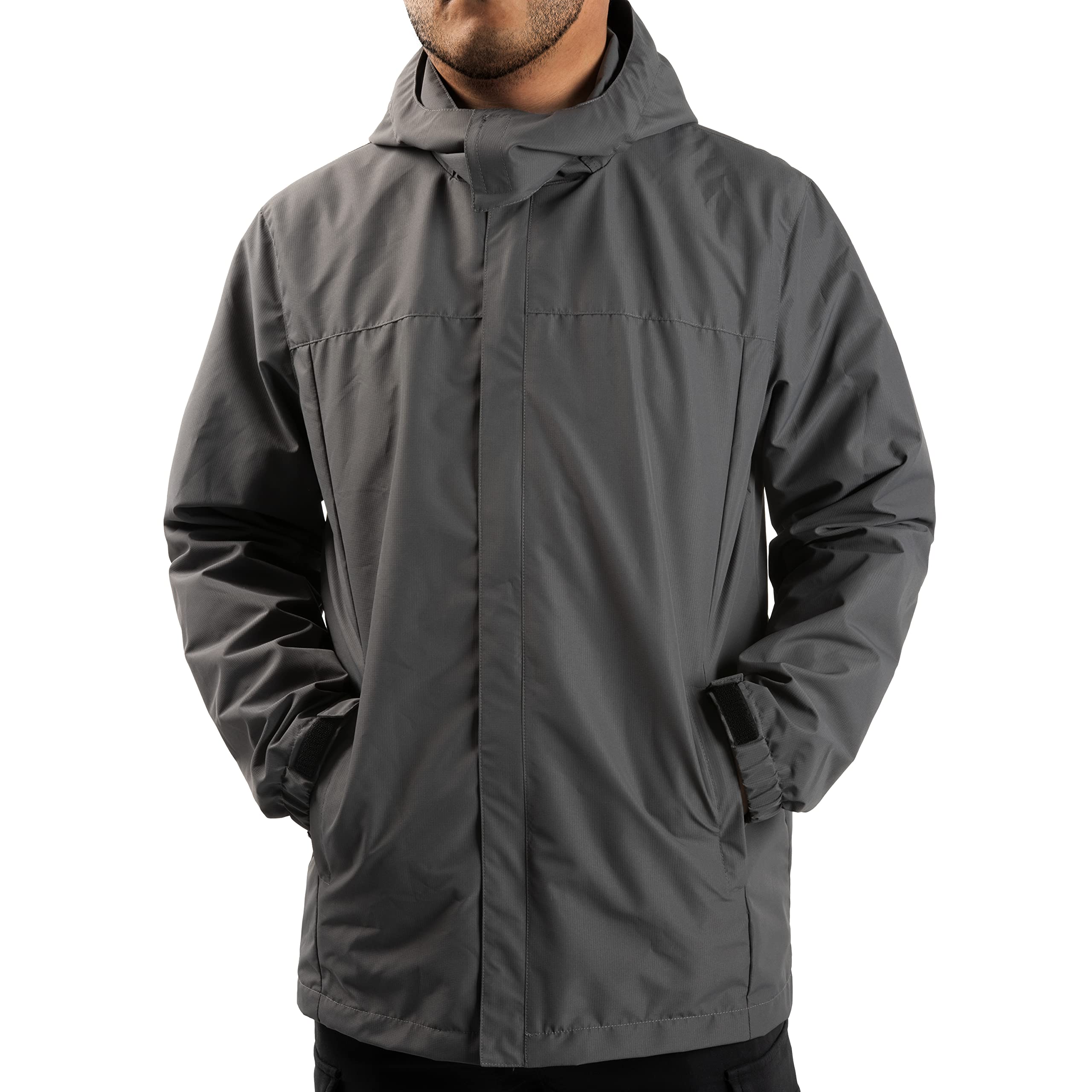 Men's Lightweight Waterproof Rain Jacket with Hood - Outdoor Hiking & Travel Gear