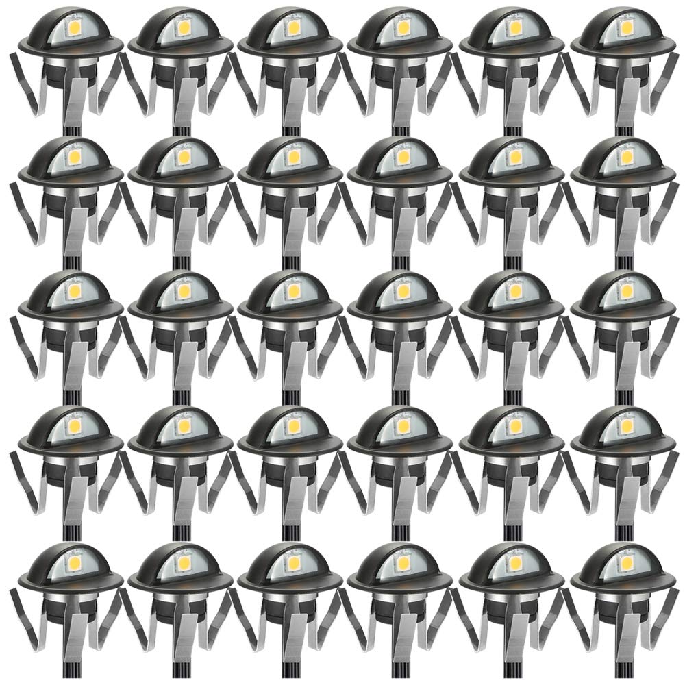 Sumaote 30-Pack Cool White LED Deck Step Lights - 1.38