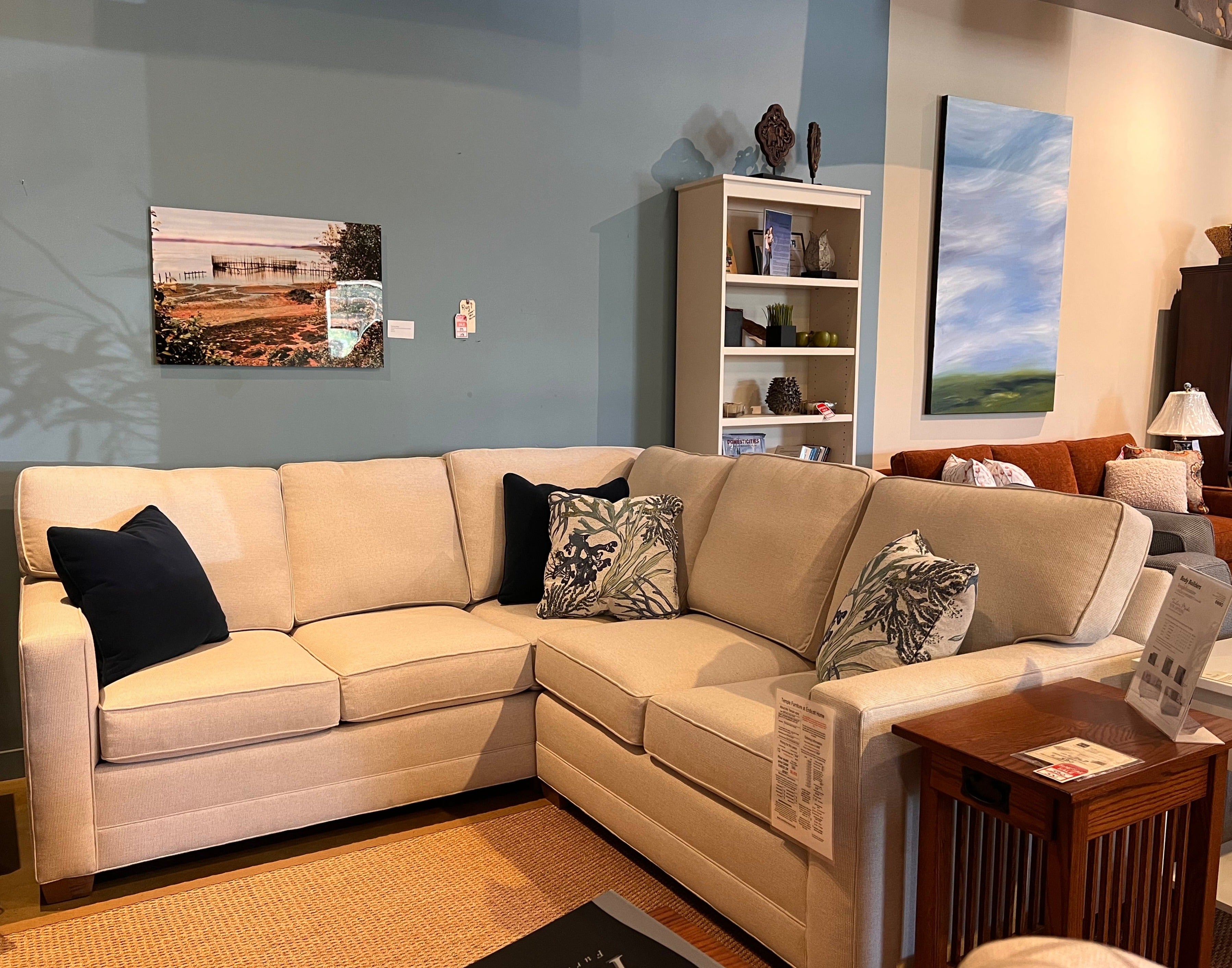 Temple Tailor Made 6600 Reversible Sectional Sofa - Modern L-Shaped Couch for Living Room, Family Room & Home Theater