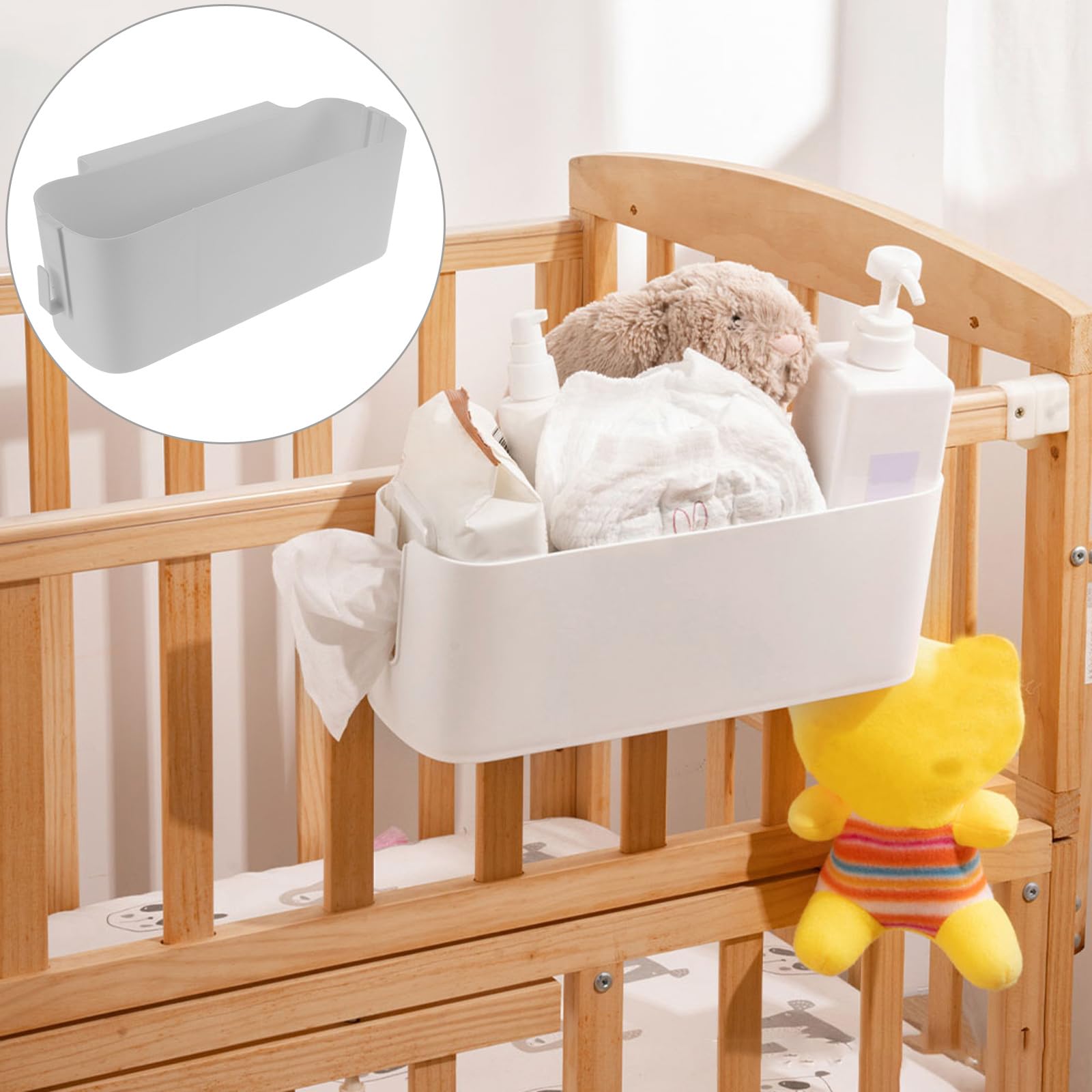 Cabilock White Bunk Bed Hanging Organizer - Space-Saving Nightstand with Storage Shelf for Phone, Tablet, Keys & Magazines | Perfect for Dorm Rooms, Kids' Bedrooms & Small Apartments