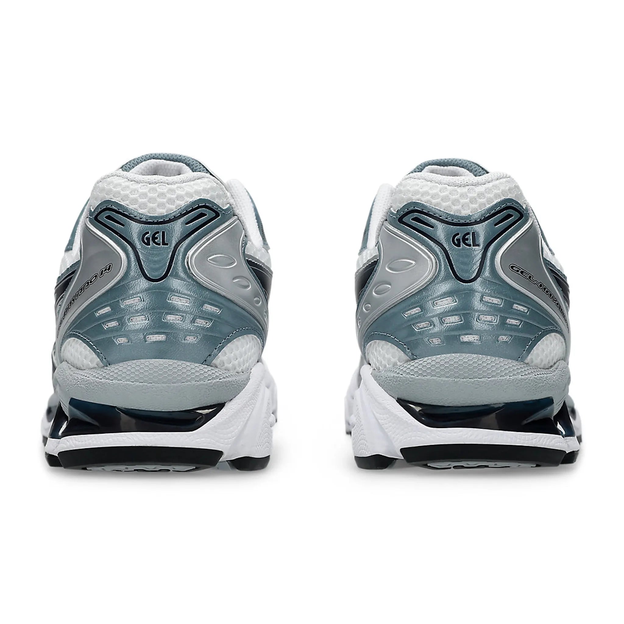 ASICS Gel Kayano 14 Running Shoes for Men - White & Fjord Grey - Lightweight Cushioned Sneakers for Jogging, Gym Workouts & Everyday Wear