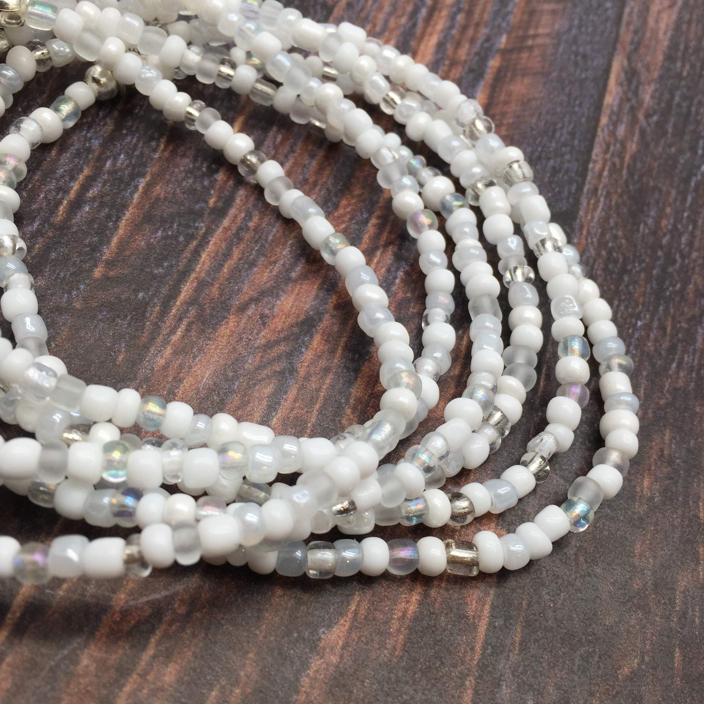 Angel Wings Charm Anklet - Elegant White Glass Seed Beads with Silver Tone Charm - Adjustable 10 Inch Ankle Bracelet for Women - Perfect for Beach, Boho Style & Everyday Wear