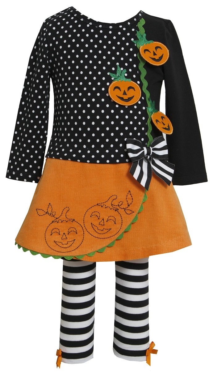 Bonnie Baby Girls' Halloween Leggings - Pumpkin Print for Parties