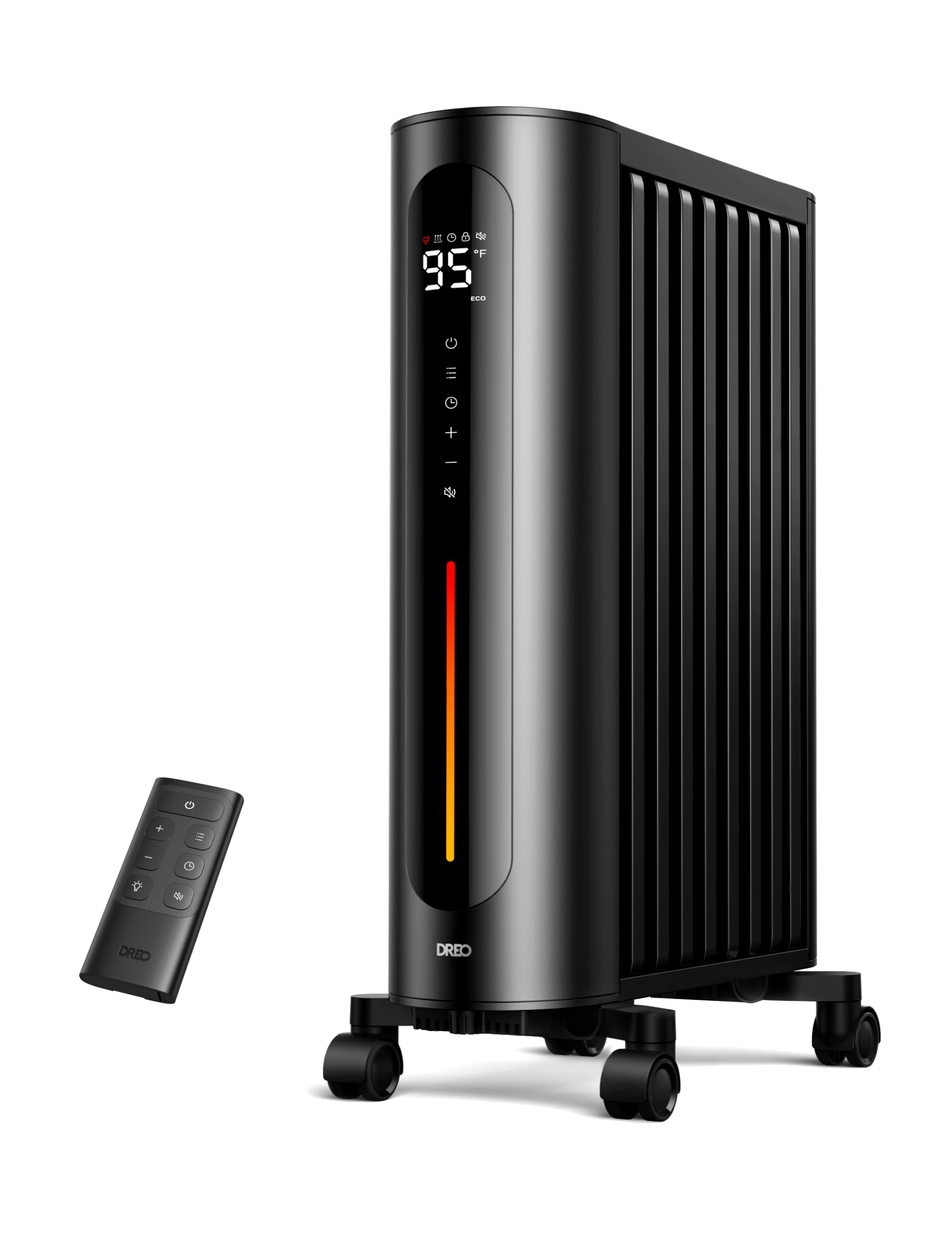 Dreo 1500W Oil Filled Radiator Heater with Remote Control - Digital Thermostat Space Heater with 4 Modes, 24h Timer & 10 Safety Features - Perfect for Large Bedrooms, Living Rooms & Indoor Use During Winter