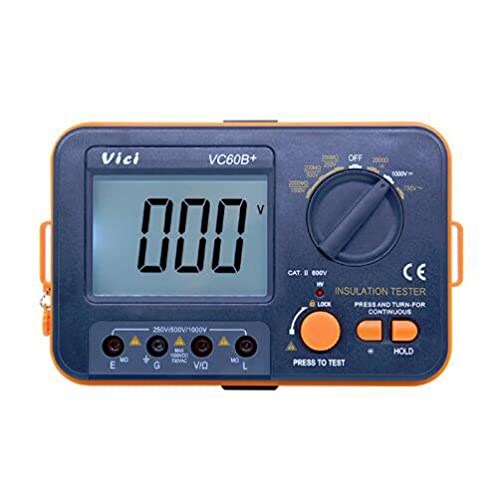 VC60B+ Digital Insulation Resistance Tester Meter - 1000V High Voltage Megohmmeter for Electrical Safety Testing - Perfect for Home, Industrial, and Automotive Electrical Maintenance