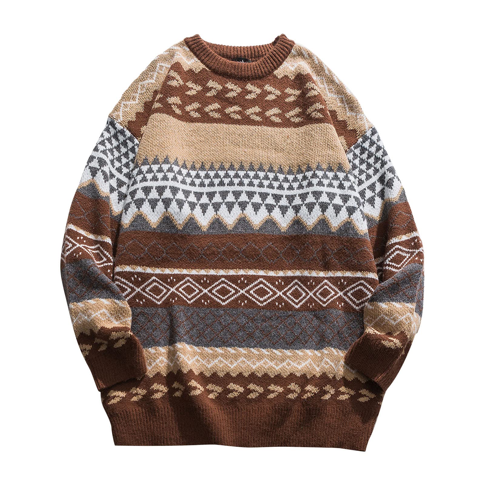 Vintage Striped Sweater for Men - Warm Knit Pullover Jumper for Fall & Winter | Cozy Casual Wear & Cold Weather Outfits