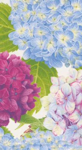 Premium Hydrangea Blue Cotton Guest Towels - Soft & Absorbent Bathroom Hand Towels for Guest Bathroom, Powder Room & Spa Use
