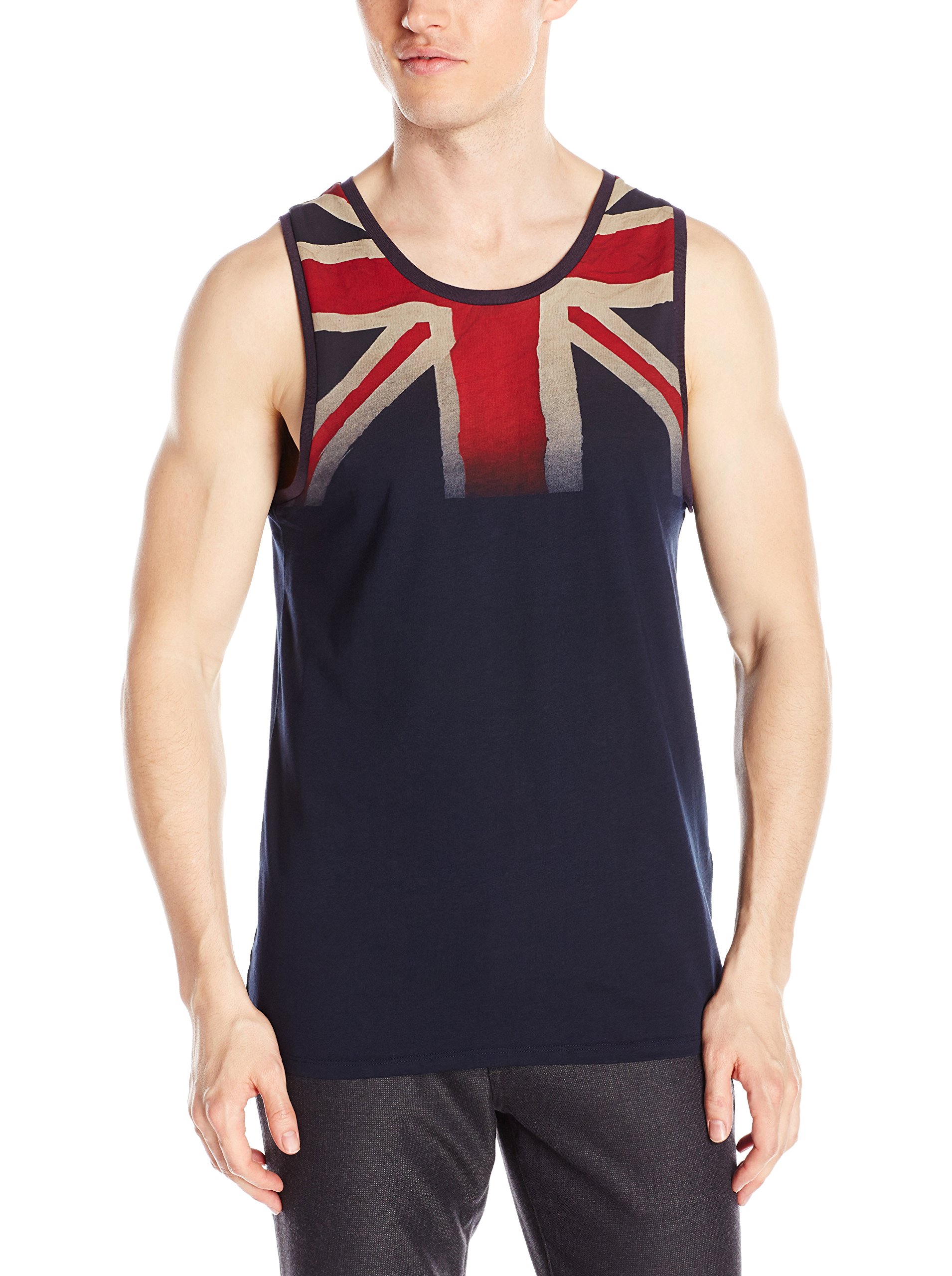 Ben Sherman Men's UK Union Jack Sleeveless Tank Top - Stylish British Flag Design for Casual Wear, Summer Outfits & Patriotic Events