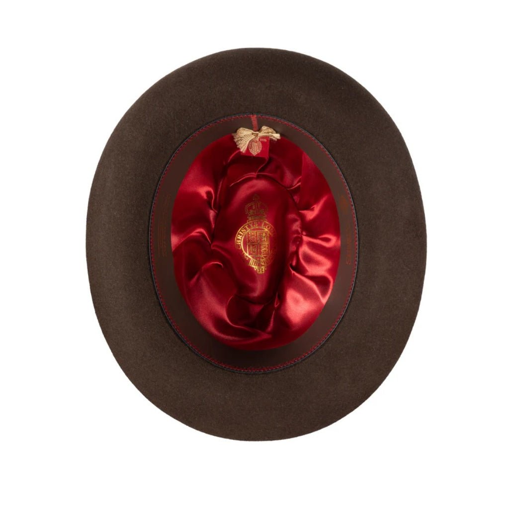 Christy's Epsom Racing Trilby Hat in Sable - Classic British Style for Horse Racing, Weddings & Formal Events