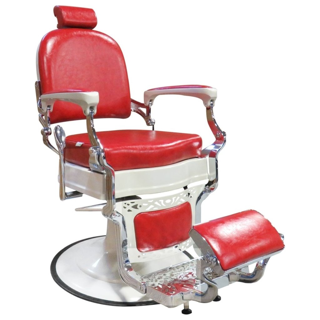 Vintage Barber Chair for Salon - Heavy Duty Antique Styling Chair with Adjustable Height & Footrest - Perfect for Home Barbershops, Salons & Retro Decor